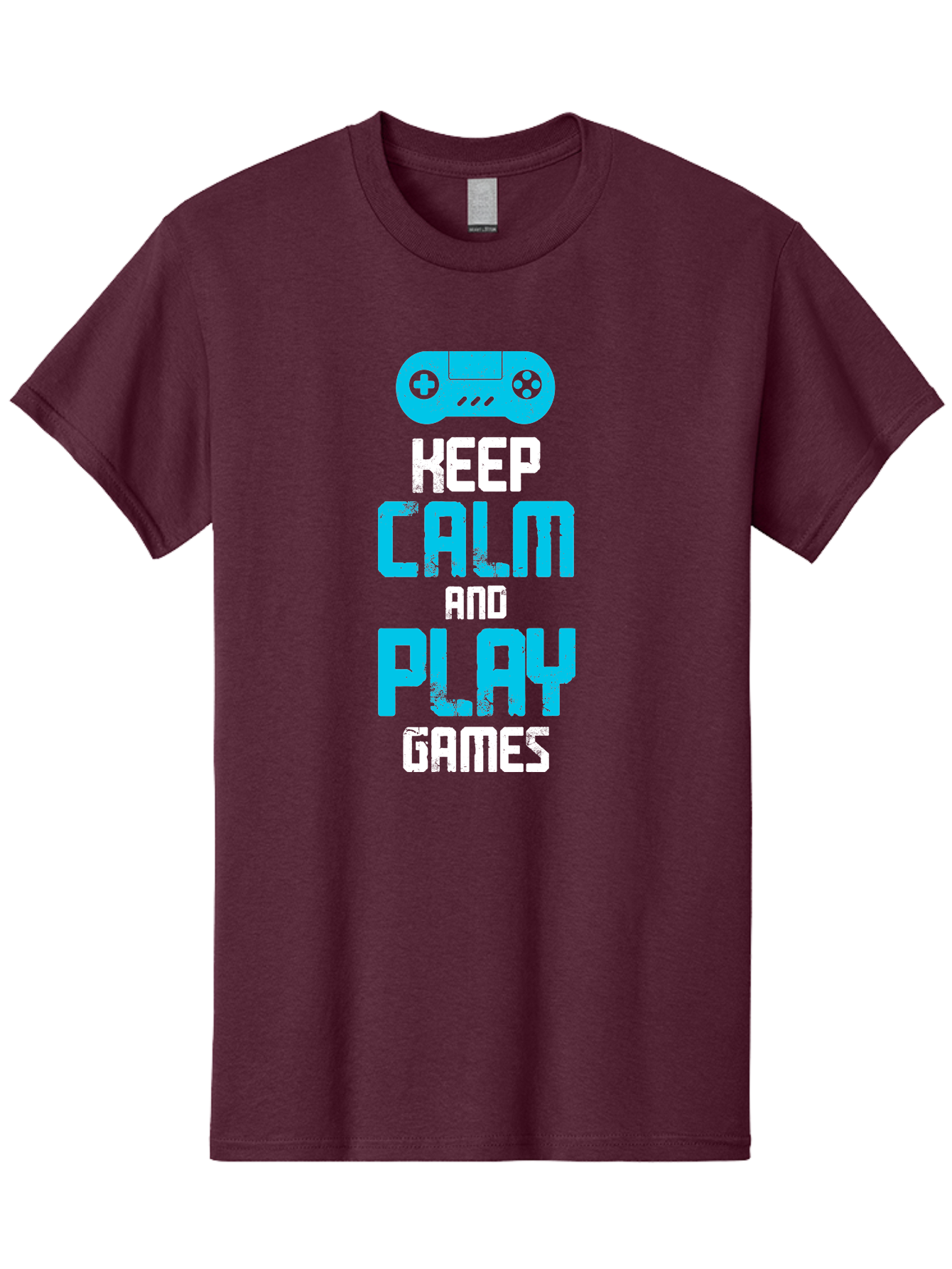 Keep-Calm-And-Play-Games Men'S Graphic Tee, 100% Cotton, Comfortable Casual Summer Wear, Machine Washable, Gaming Poster, Playful Design, Keep Calm Parody, Video Game Controller, Gamer Gift, Retro Gaming Style, Fun Typography, - Aaa652