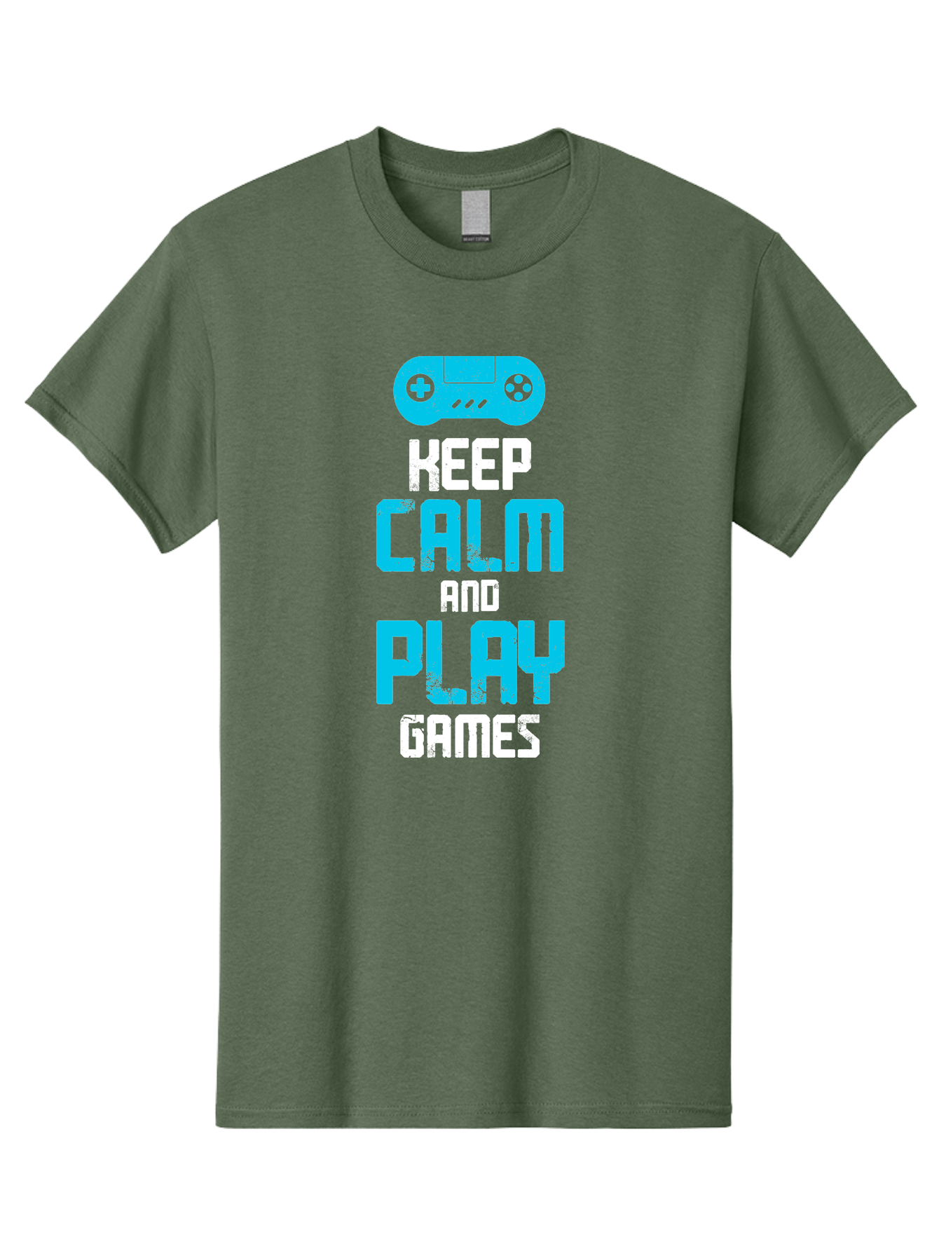 Keep-Calm-And-Play-Games Men'S Graphic Tee, 100% Cotton, Comfortable Casual Summer Wear, Machine Washable, Gaming Poster, Playful Design, Keep Calm Parody, Video Game Controller, Gamer Gift, Retro Gaming Style, Fun Typography, - Aaa652