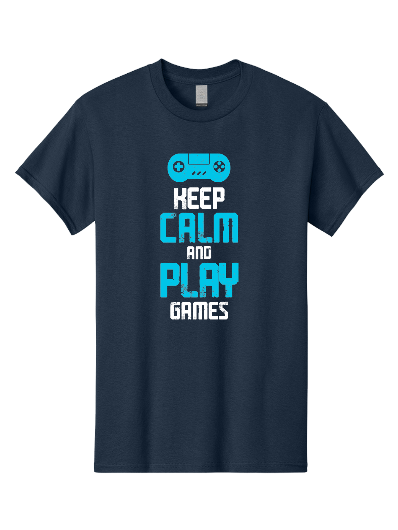 Keep-Calm-And-Play-Games Men'S Graphic Tee, 100% Cotton, Comfortable Casual Summer Wear, Machine Washable, Gaming Poster, Playful Design, Keep Calm Parody, Video Game Controller, Gamer Gift, Retro Gaming Style, Fun Typography, - Aaa652