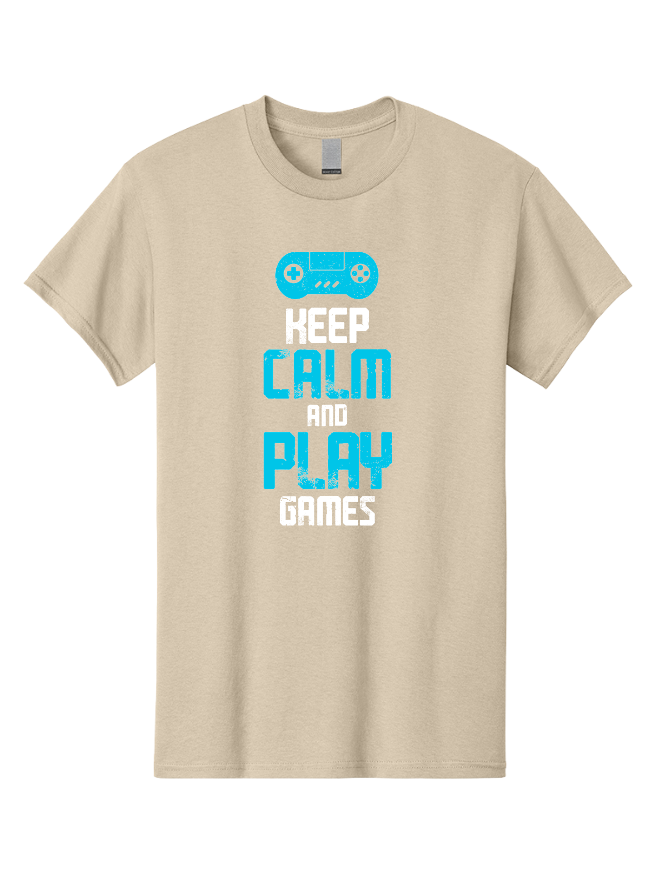 Keep-Calm-And-Play-Games Men'S Graphic Tee, 100% Cotton, Comfortable Casual Summer Wear, Machine Washable, Gaming Poster, Playful Design, Keep Calm Parody, Video Game Controller, Gamer Gift, Retro Gaming Style, Fun Typography, - Aaa652