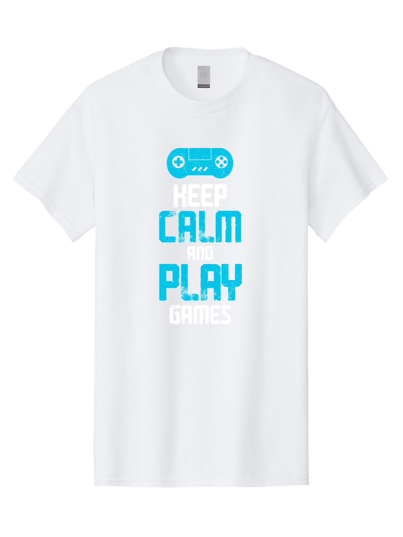 Keep-Calm-And-Play-Games Men'S Graphic Tee, 100% Cotton, Comfortable Casual Summer Wear, Machine Washable, Gaming Poster, Playful Design, Keep Calm Parody, Video Game Controller, Gamer Gift, Retro Gaming Style, Fun Typography, - Aaa652