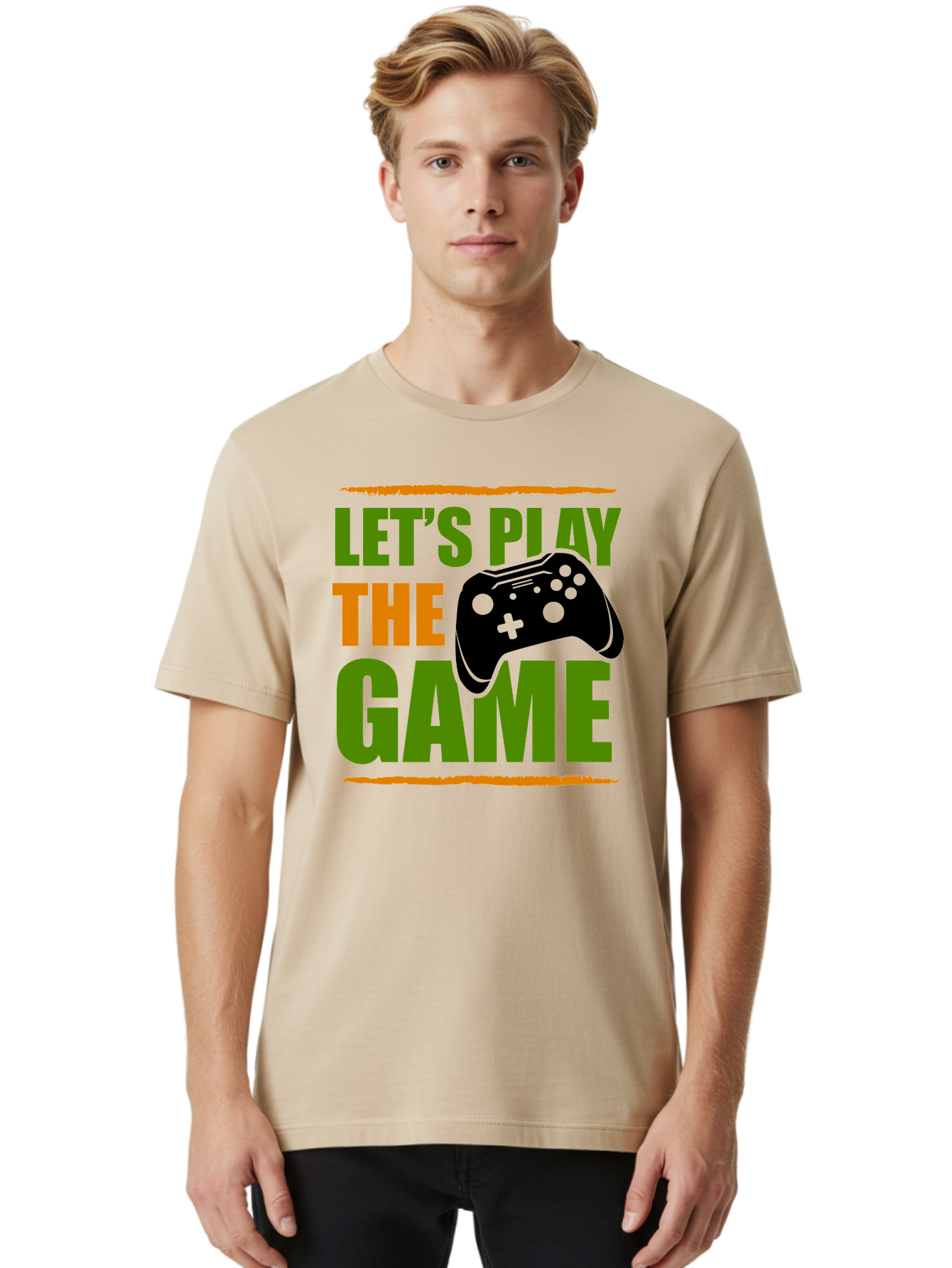 Let-S-Play-Game Men'S Graphic Tee, 100% Cotton, Comfortable Casual Summer Wear, Machine Washable, Game Controller, Playful Vibe, Gaming Inspiration, Let'S Play, Fun Gaming, Video Game, Gaming Culture, Gaming Community, Game On - Aaa653