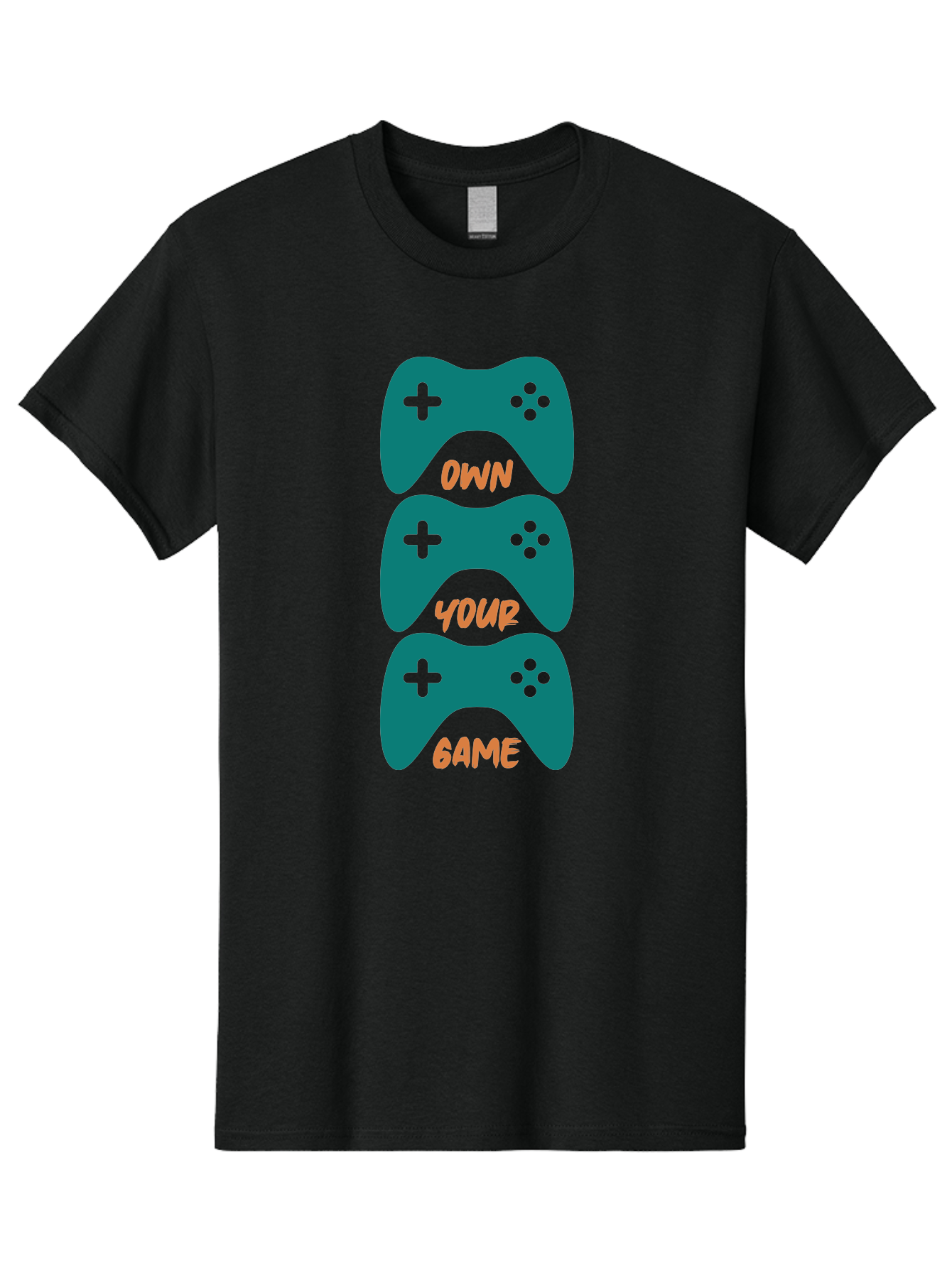 Own-Your-Game Men'S Graphic Tee, 100% Cotton, Comfortable Casual Summer Wear, Machine Washable, Video Game Controllers, Gaming, Gaming Culture, Own Your Game, Game Controllers, Playful Design, Console Gaming, Motivational Quote - Aaa655
