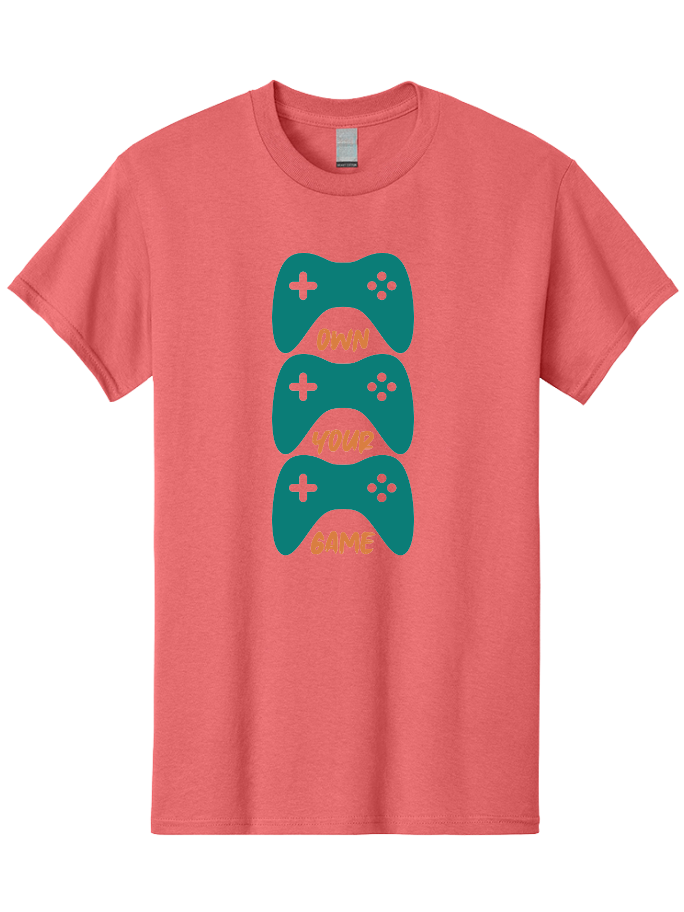 Own-Your-Game Men'S Graphic Tee, 100% Cotton, Comfortable Casual Summer Wear, Machine Washable, Video Game Controllers, Gaming, Gaming Culture, Own Your Game, Game Controllers, Playful Design, Console Gaming, Motivational Quote - Aaa655