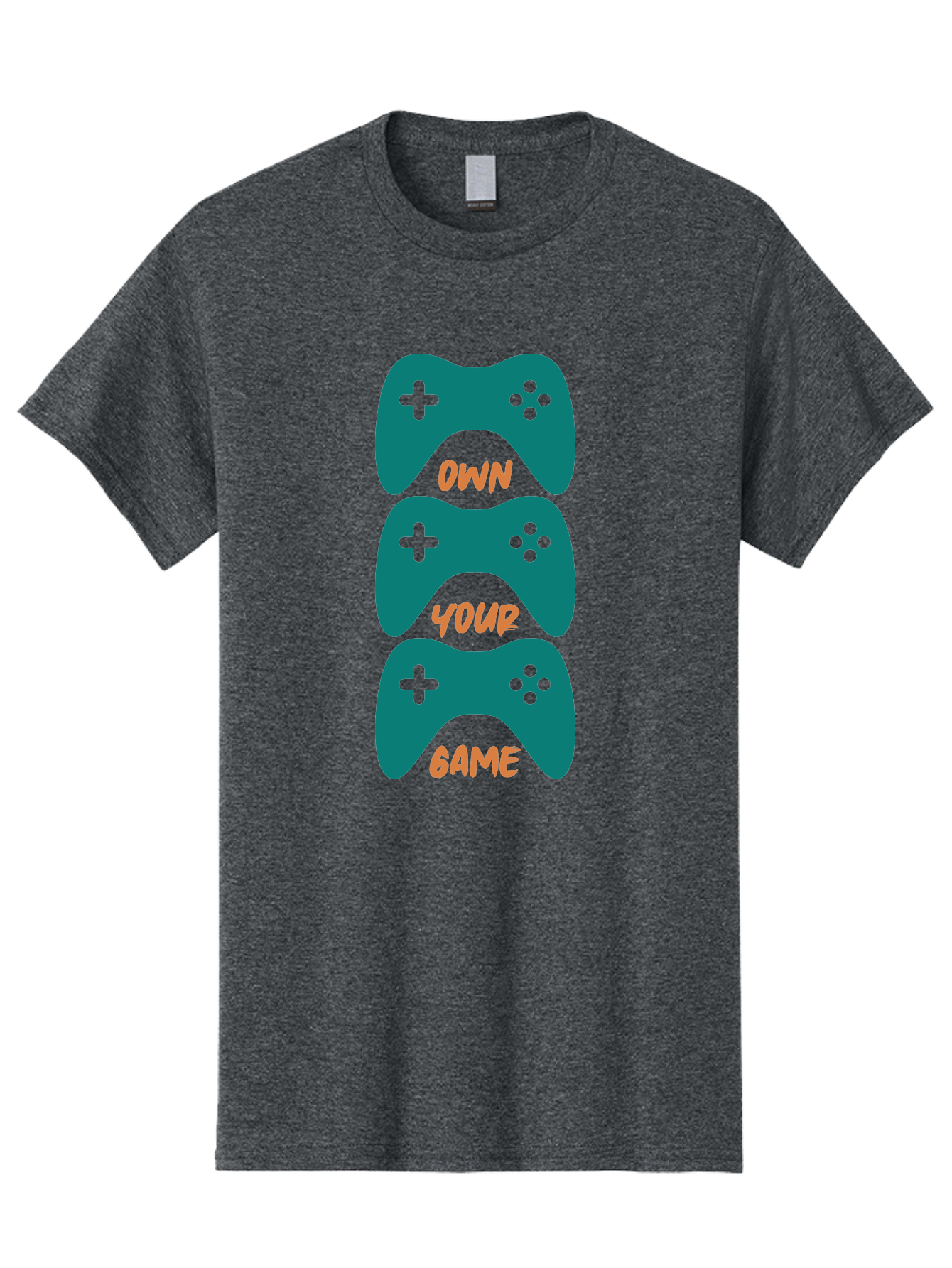 Own-Your-Game Men'S Graphic Tee, 100% Cotton, Comfortable Casual Summer Wear, Machine Washable, Video Game Controllers, Gaming, Gaming Culture, Own Your Game, Game Controllers, Playful Design, Console Gaming, Motivational Quote - Aaa655