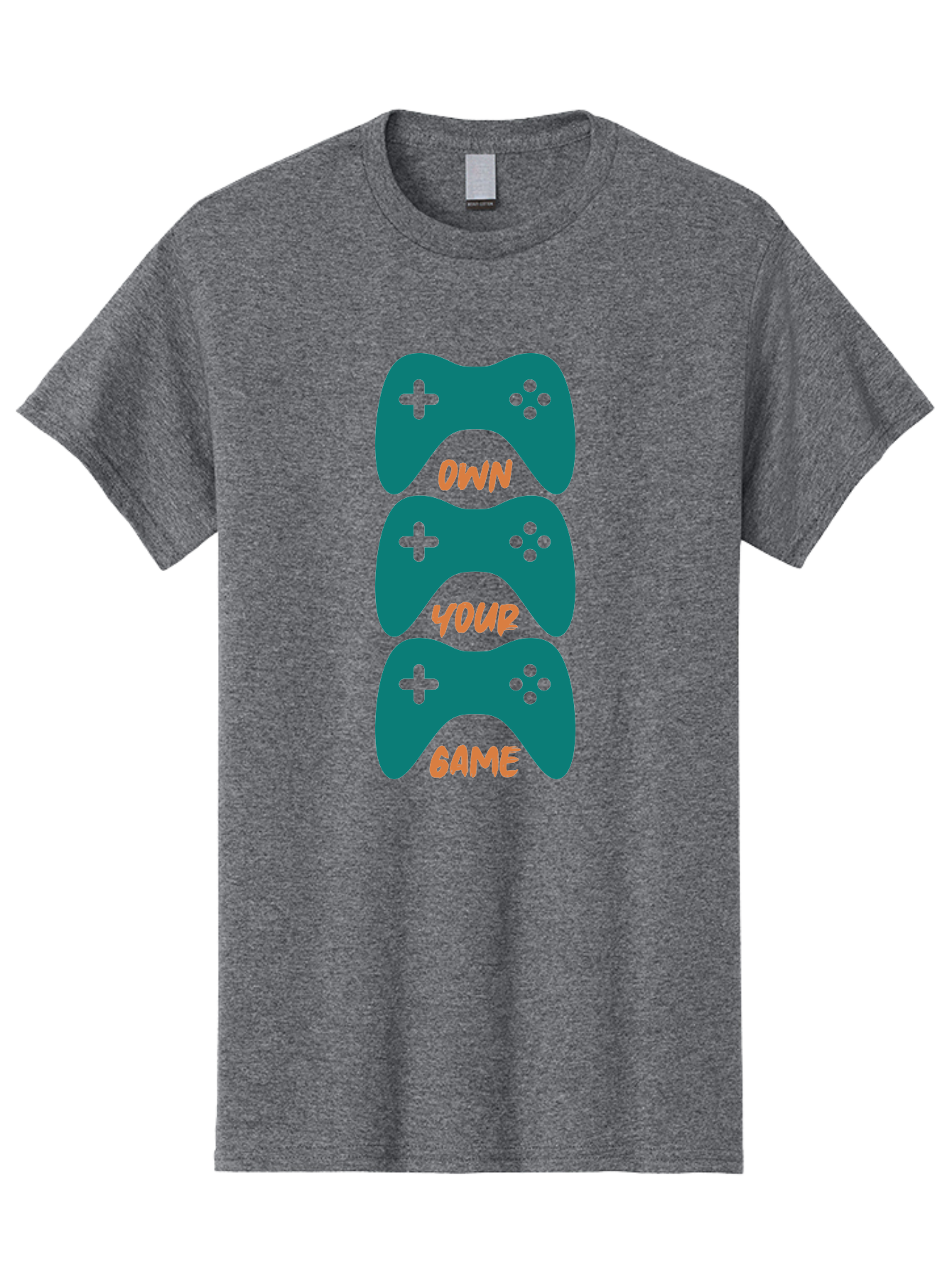 Own-Your-Game Men'S Graphic Tee, 100% Cotton, Comfortable Casual Summer Wear, Machine Washable, Video Game Controllers, Gaming, Gaming Culture, Own Your Game, Game Controllers, Playful Design, Console Gaming, Motivational Quote - Aaa655