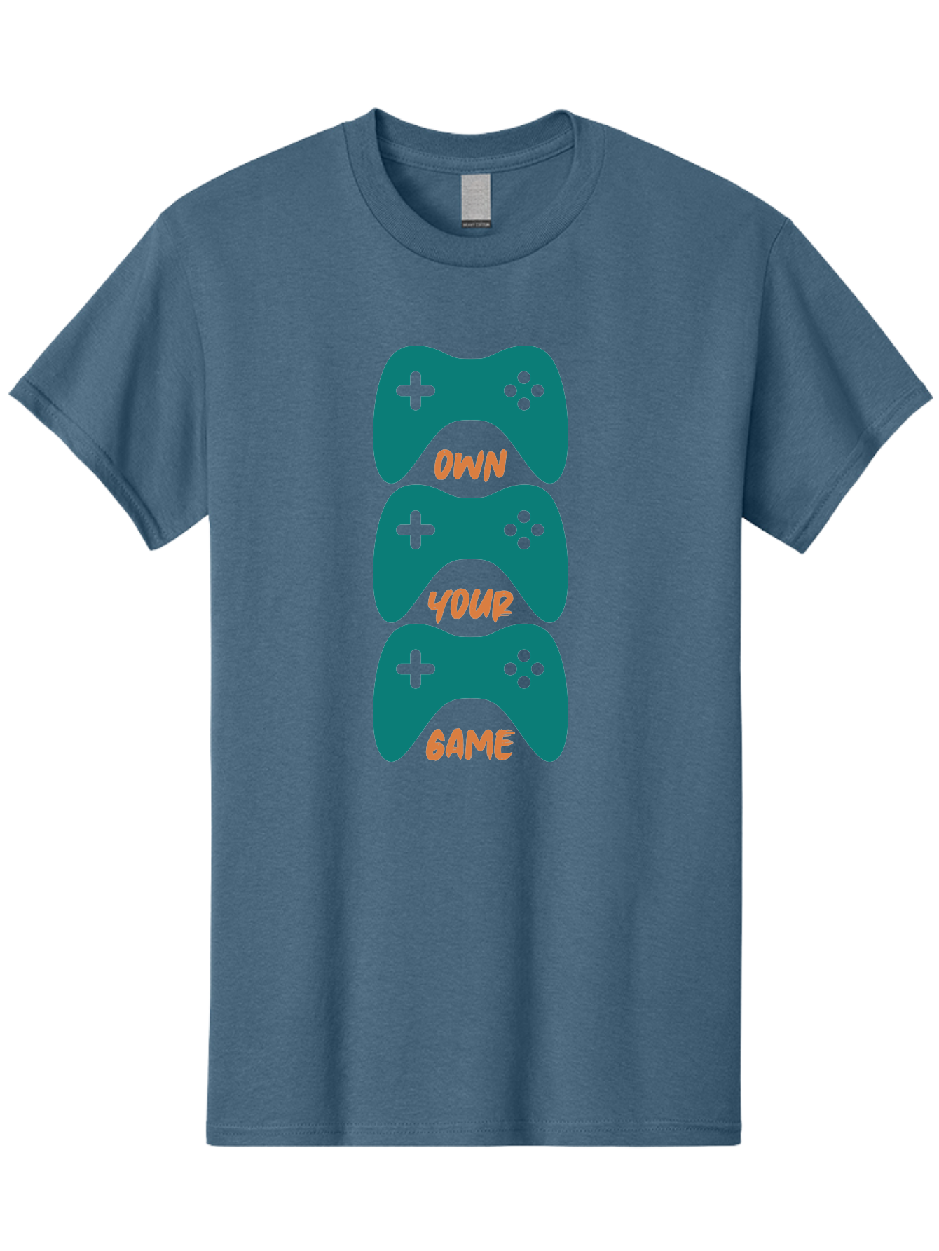 Own-Your-Game Men'S Graphic Tee, 100% Cotton, Comfortable Casual Summer Wear, Machine Washable, Video Game Controllers, Gaming, Gaming Culture, Own Your Game, Game Controllers, Playful Design, Console Gaming, Motivational Quote - Aaa655