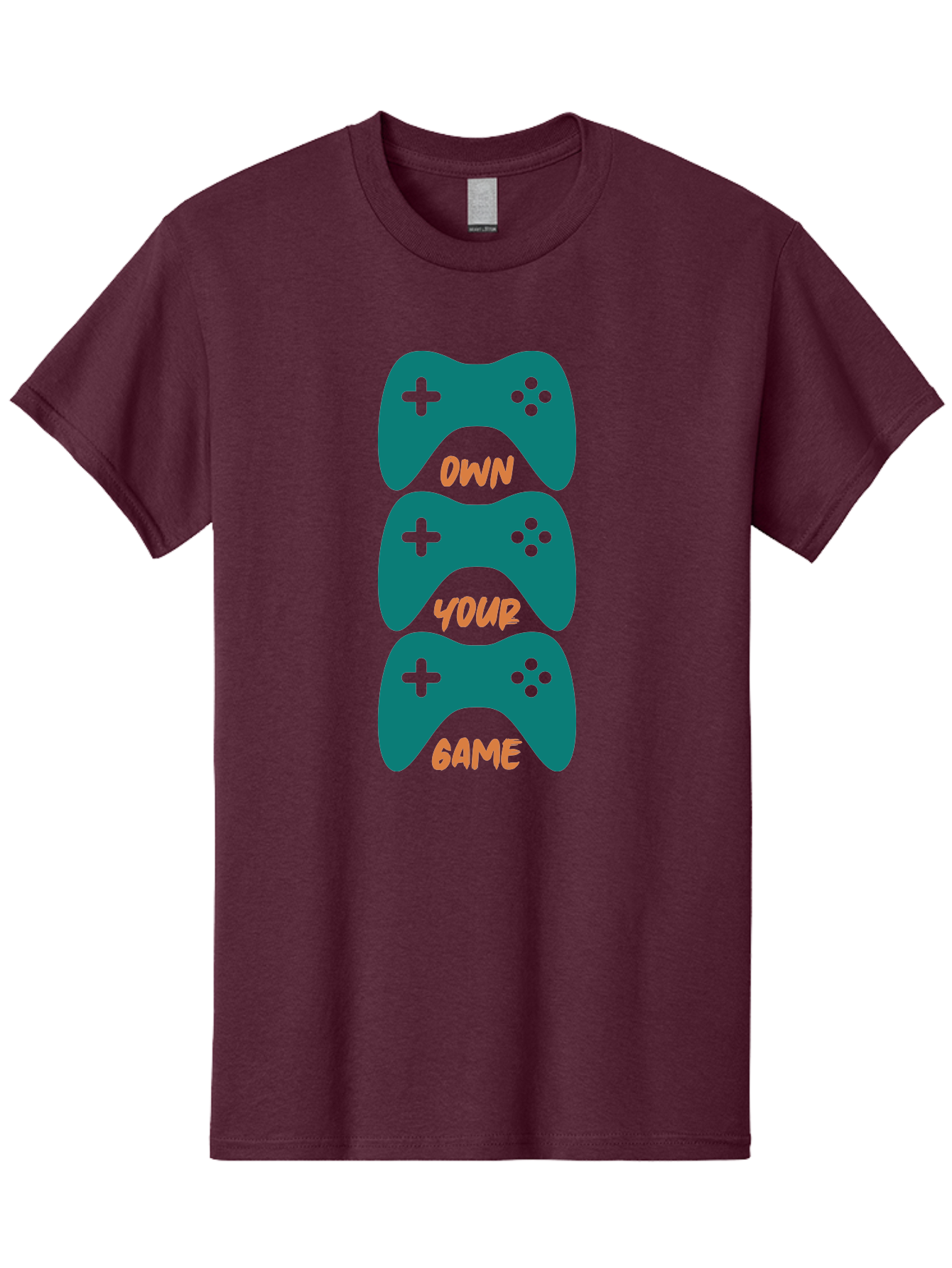 Own-Your-Game Men'S Graphic Tee, 100% Cotton, Comfortable Casual Summer Wear, Machine Washable, Video Game Controllers, Gaming, Gaming Culture, Own Your Game, Game Controllers, Playful Design, Console Gaming, Motivational Quote - Aaa655