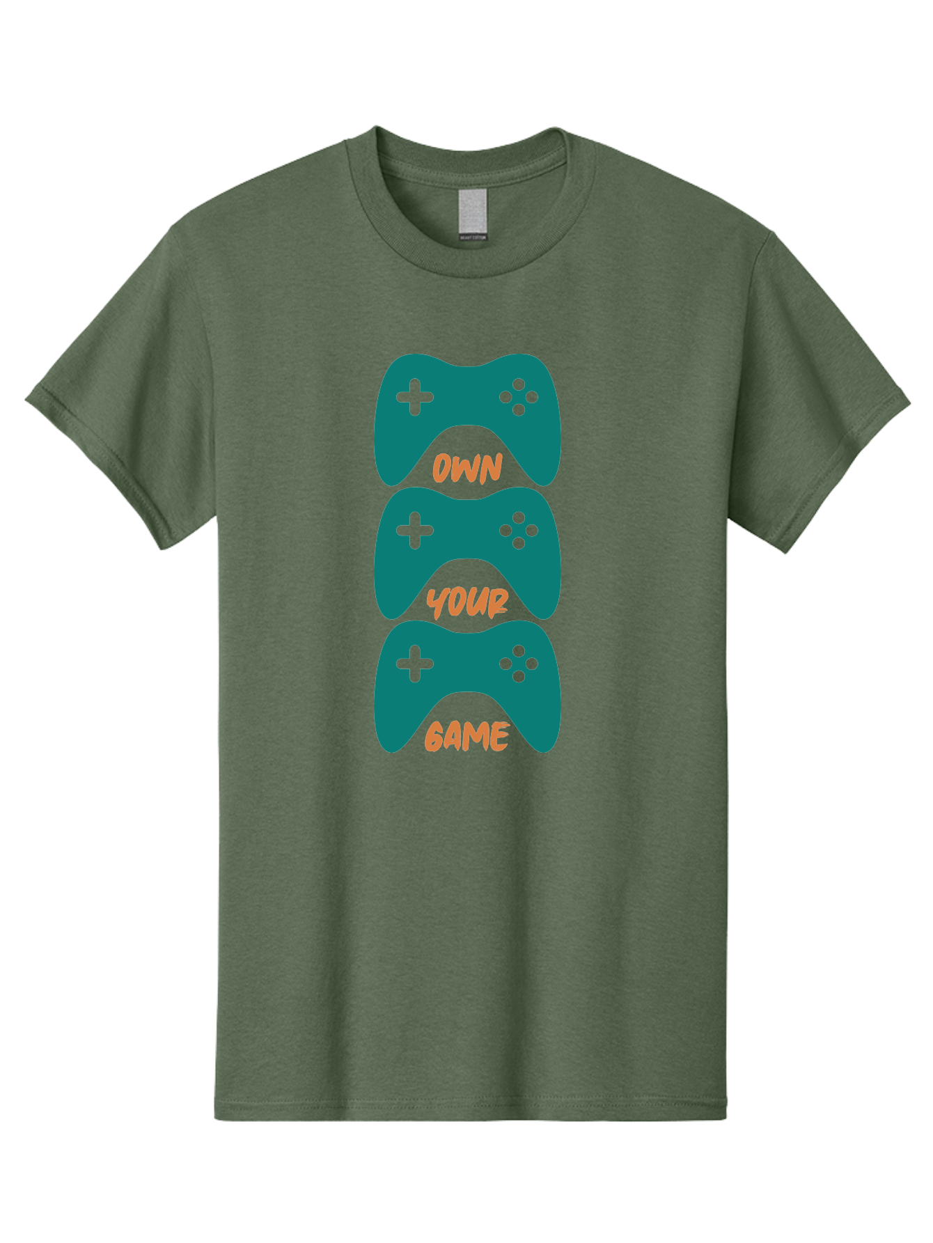 Own-Your-Game Men'S Graphic Tee, 100% Cotton, Comfortable Casual Summer Wear, Machine Washable, Video Game Controllers, Gaming, Gaming Culture, Own Your Game, Game Controllers, Playful Design, Console Gaming, Motivational Quote - Aaa655