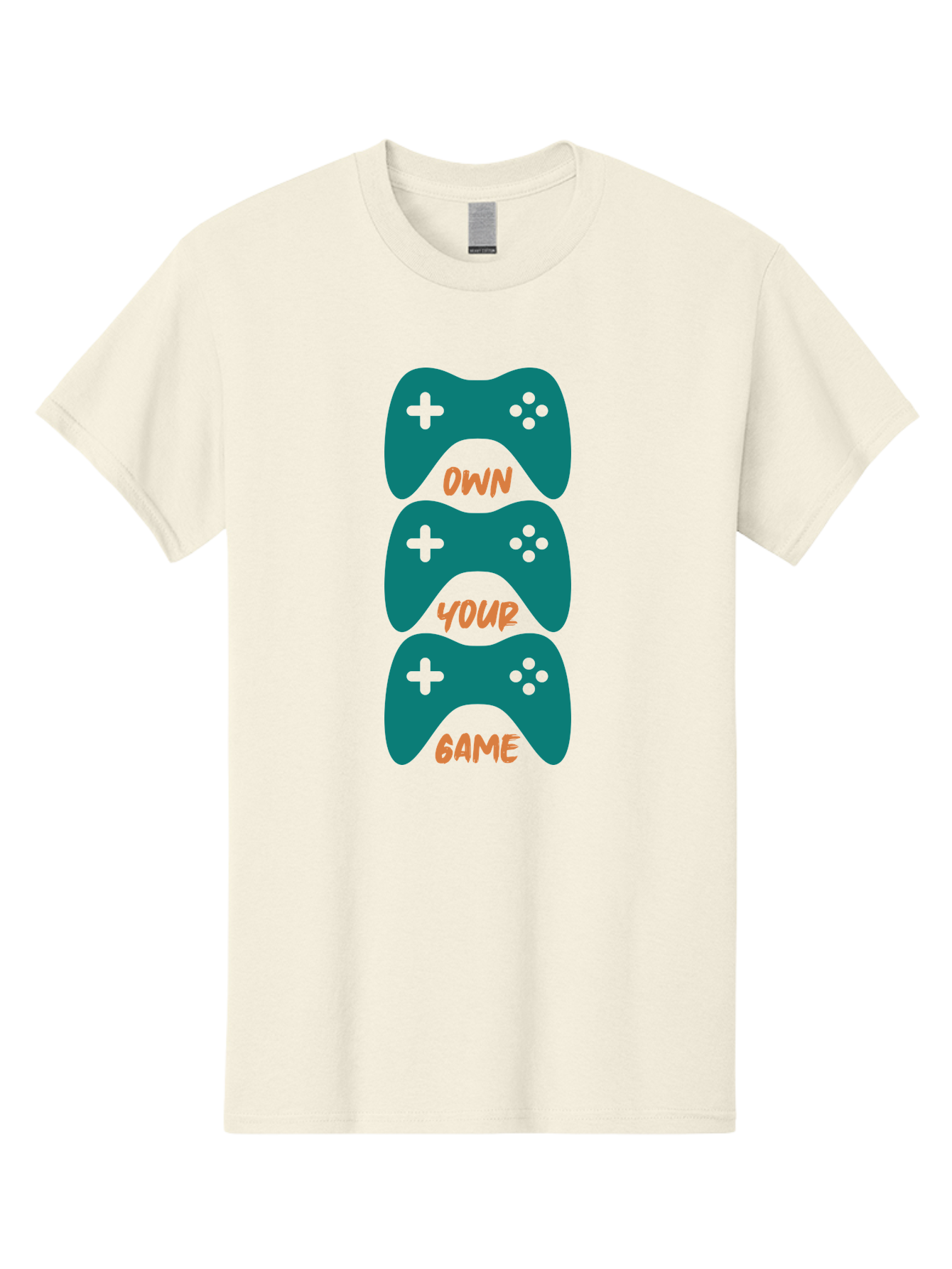 Own-Your-Game Men'S Graphic Tee, 100% Cotton, Comfortable Casual Summer Wear, Machine Washable, Video Game Controllers, Gaming, Gaming Culture, Own Your Game, Game Controllers, Playful Design, Console Gaming, Motivational Quote - Aaa655