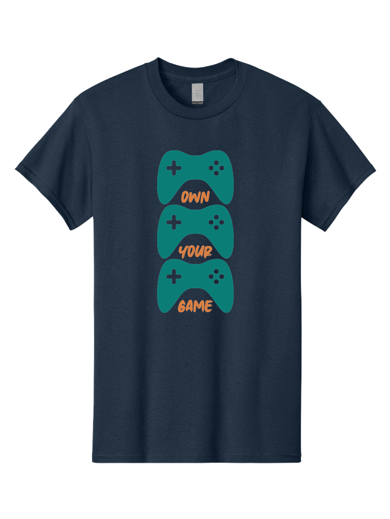 Own-Your-Game Men'S Graphic Tee, 100% Cotton, Comfortable Casual Summer Wear, Machine Washable, Video Game Controllers, Gaming, Gaming Culture, Own Your Game, Game Controllers, Playful Design, Console Gaming, Motivational Quote - Aaa655
