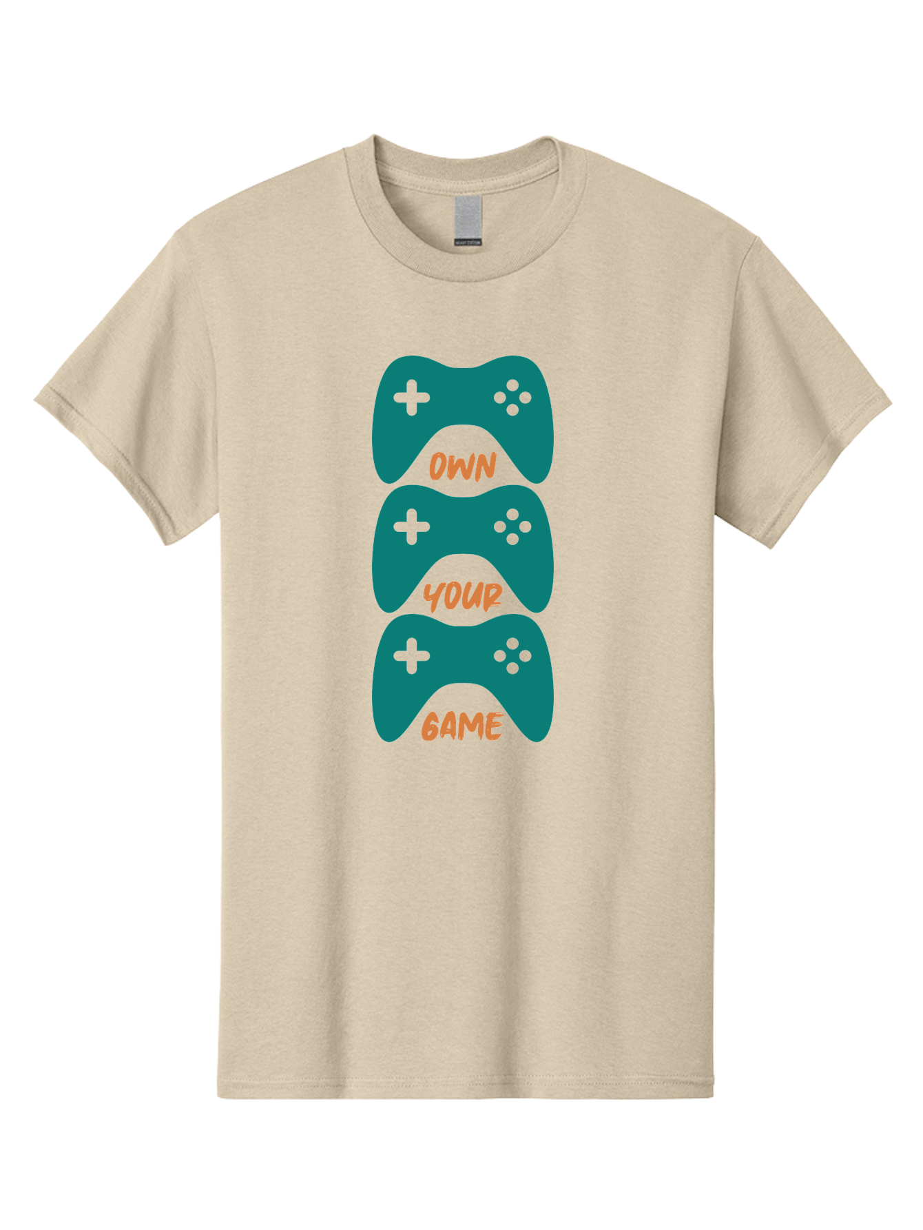 Own-Your-Game Men'S Graphic Tee, 100% Cotton, Comfortable Casual Summer Wear, Machine Washable, Video Game Controllers, Gaming, Gaming Culture, Own Your Game, Game Controllers, Playful Design, Console Gaming, Motivational Quote - Aaa655