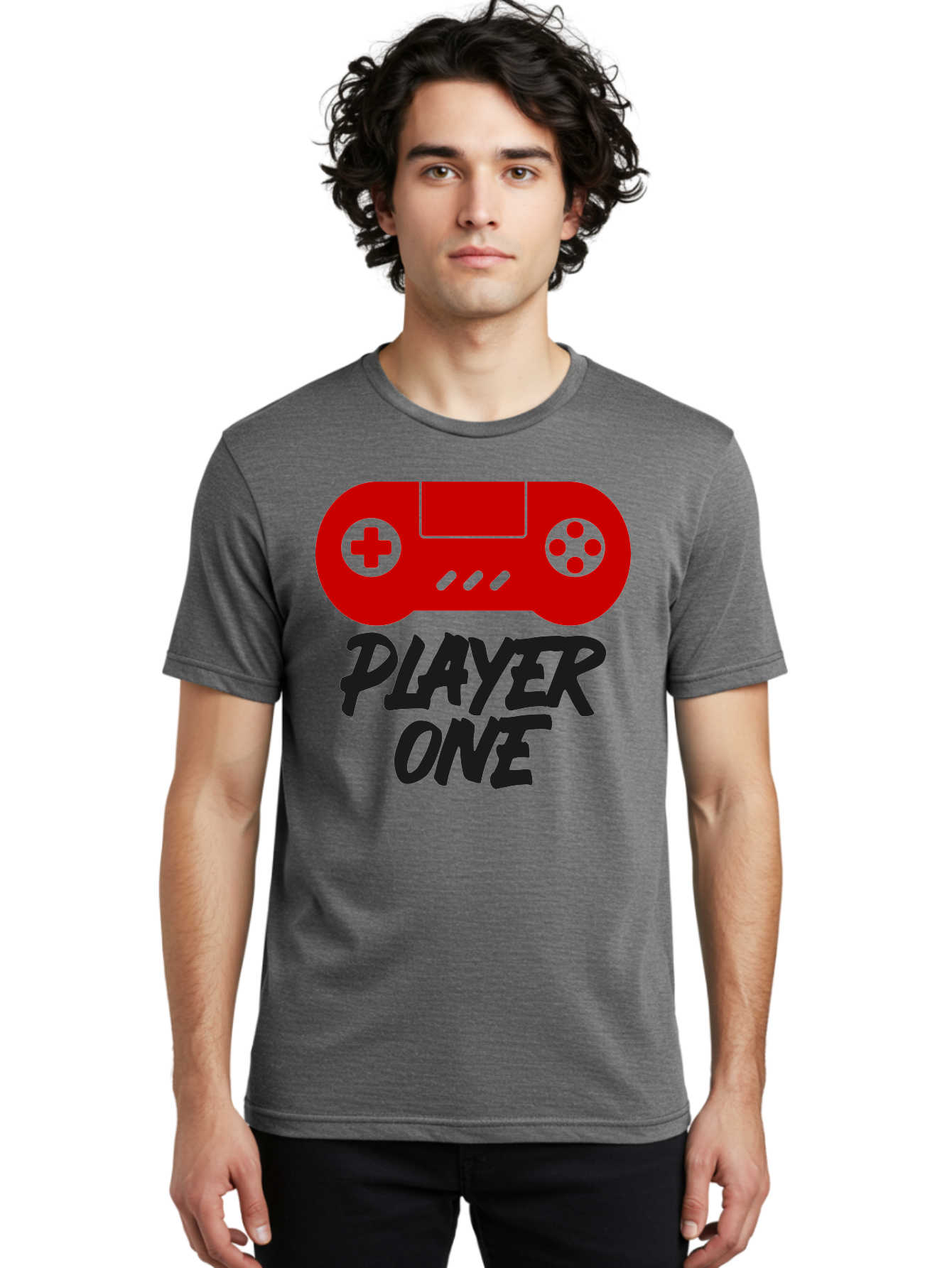 Player-One Men'S Graphic Tee, 100% Cotton, Comfortable Casual Summer Wear, Machine Washable, Retro Video Game, Vintage Gaming, Player One, Classic Console, Gaming Nostalgia, Pixel Art, Retro Aesthetic, Graphic Design - Aaa657