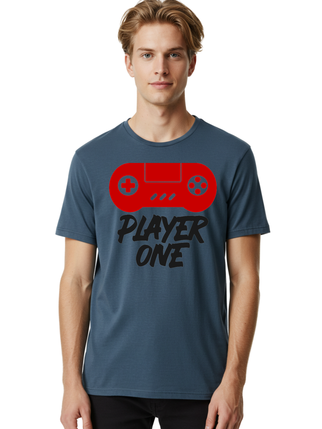 Player-One Men'S Graphic Tee, 100% Cotton, Comfortable Casual Summer Wear, Machine Washable, Retro Video Game, Vintage Gaming, Player One, Classic Console, Gaming Nostalgia, Pixel Art, Retro Aesthetic, Graphic Design - Aaa657