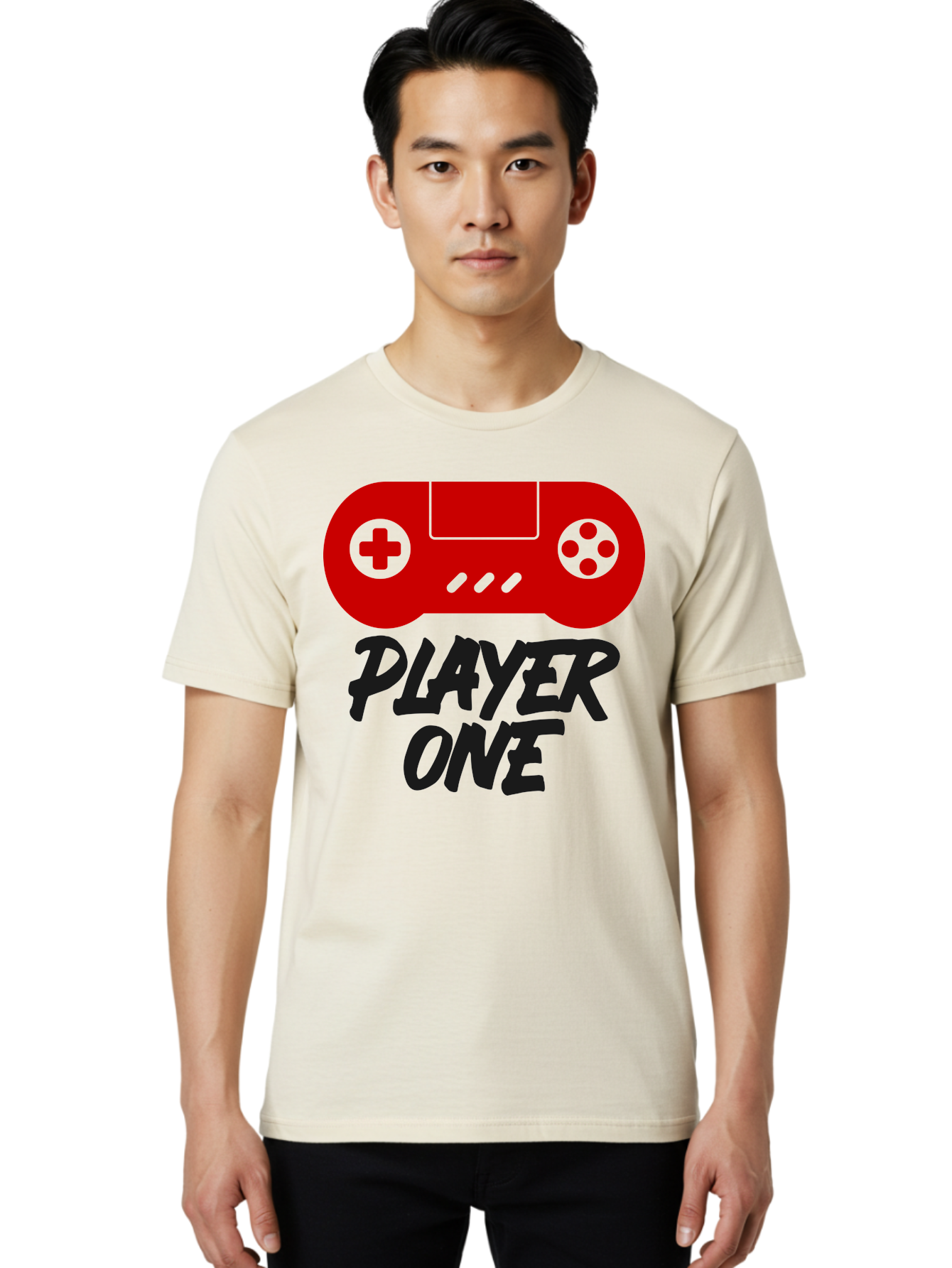 Player-One Men'S Graphic Tee, 100% Cotton, Comfortable Casual Summer Wear, Machine Washable, Retro Video Game, Vintage Gaming, Player One, Classic Console, Gaming Nostalgia, Pixel Art, Retro Aesthetic, Graphic Design - Aaa657