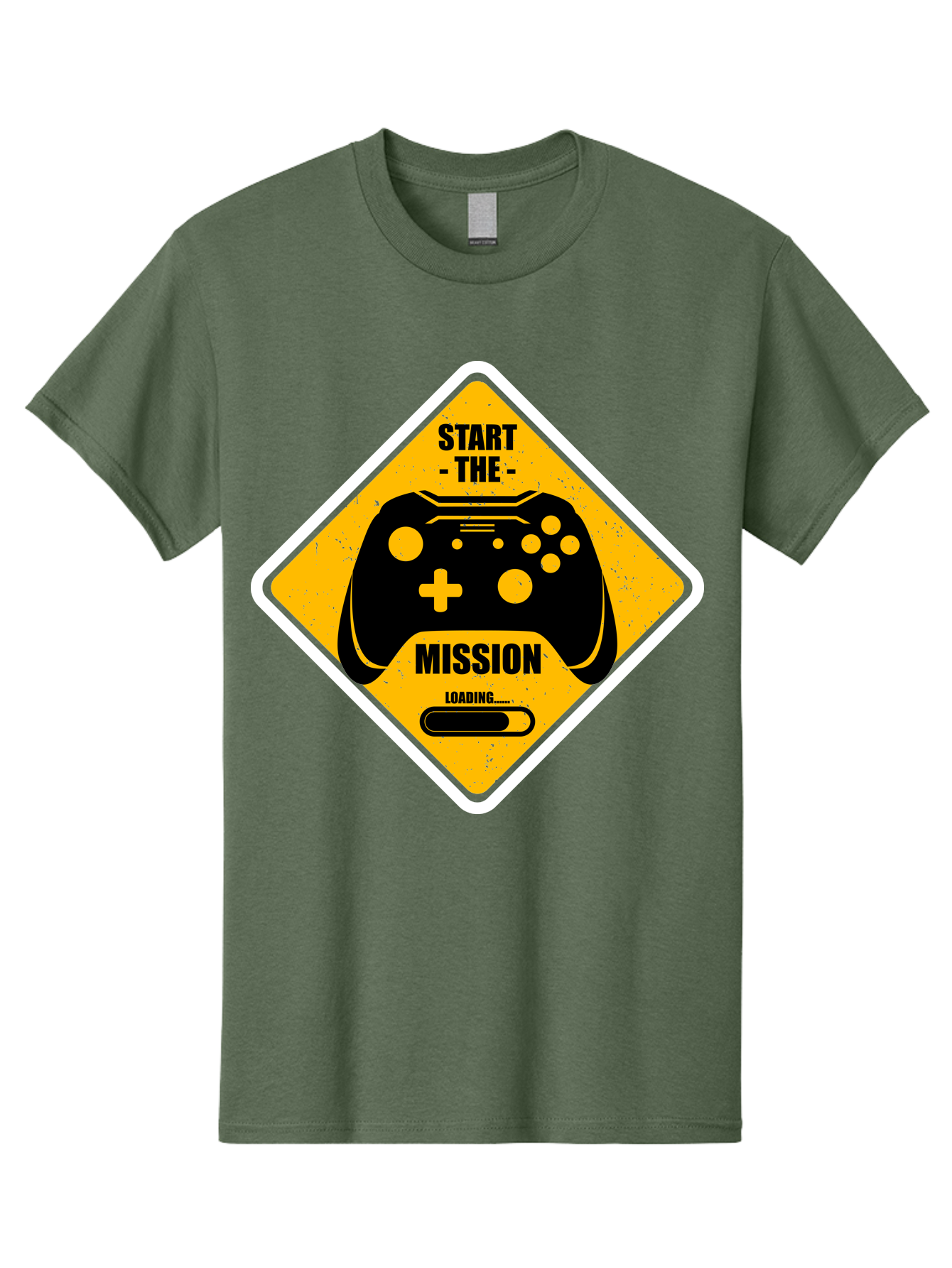 Start-The-Mission Men'S Graphic Tee, 100% Cotton, Comfortable Casual Summer Wear, Machine Washable, Video Game Controller, Gaming Mission, Start The Mission, Loading Screen, Game Loading, Gaming Theme, Black Controller - Aaa660