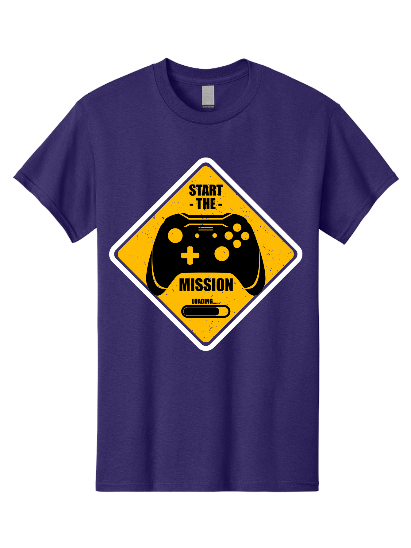 Start-The-Mission Men'S Graphic Tee, 100% Cotton, Comfortable Casual Summer Wear, Machine Washable, Video Game Controller, Gaming Mission, Start The Mission, Loading Screen, Game Loading, Gaming Theme, Black Controller - Aaa660