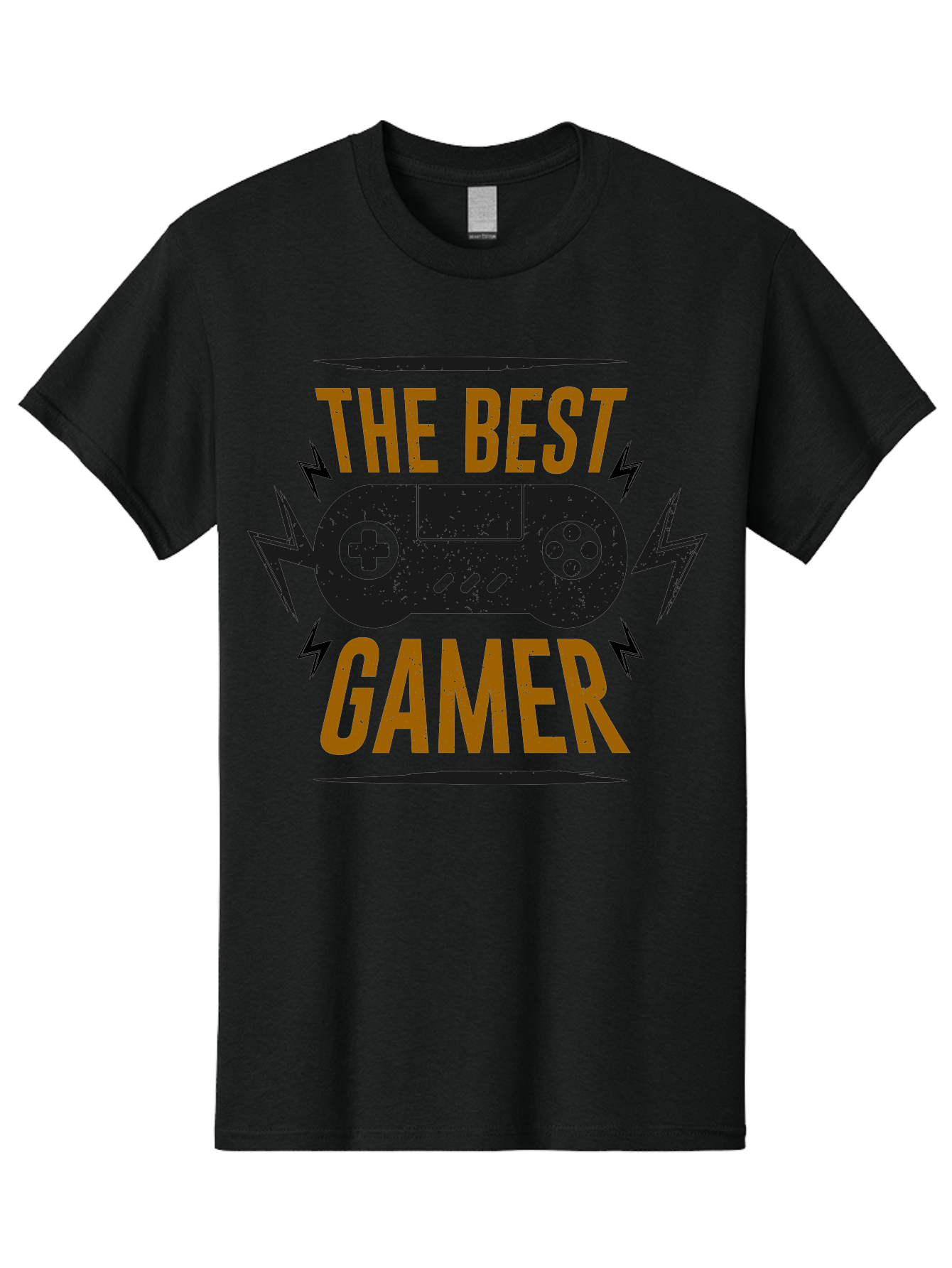 The-Best-Gamer Men'S Graphic Tee, 100% Cotton, Comfortable Casual Summer Wear, Machine Washable, Gaming Controller, Video Games, Gamer Culture, Retro Gaming, Gaming Graphics, Bold Typography, Lightning Bolts - Aaa662