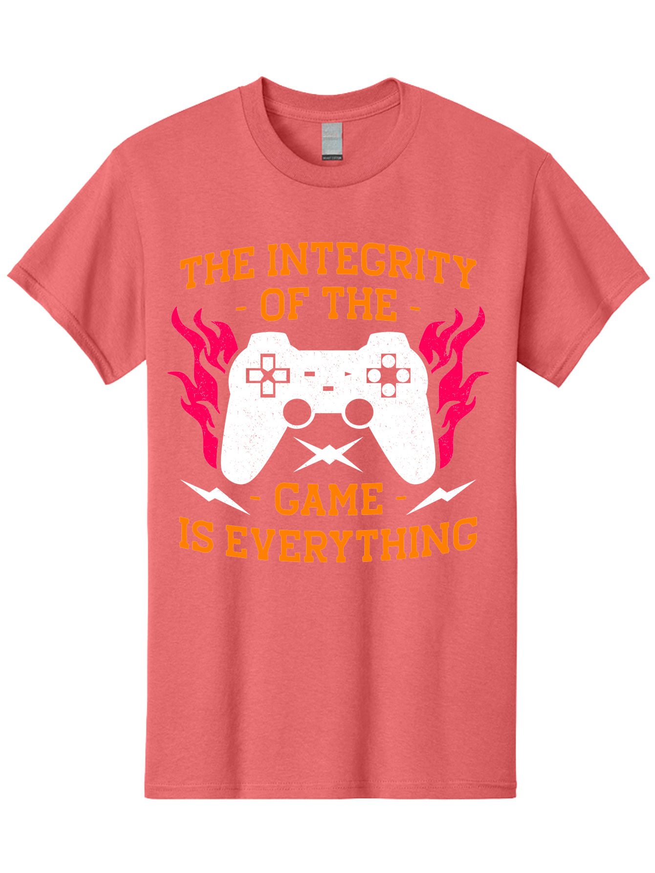 The-Integrity-Of-The-Game-Is-Everything Men'S Graphic Tee, 100% Cotton, Comfortable Casual Summer Wear, Machine Washable, Gaming Quote, Video Game Controller, Gaming Culture, Esports, Fair Play, Gaming Community, Competitive Gaming, - Aaa663