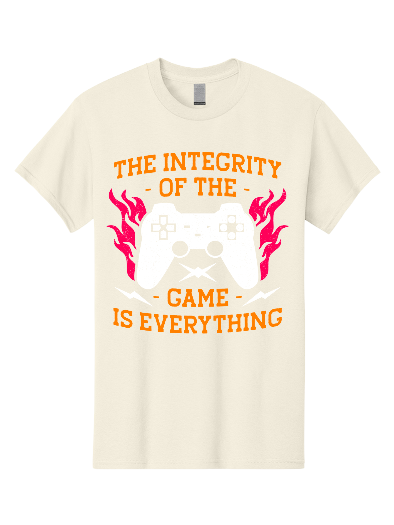 The-Integrity-Of-The-Game-Is-Everything Men'S Graphic Tee, 100% Cotton, Comfortable Casual Summer Wear, Machine Washable, Gaming Quote, Video Game Controller, Gaming Culture, Esports, Fair Play, Gaming Community, Competitive Gaming, - Aaa663