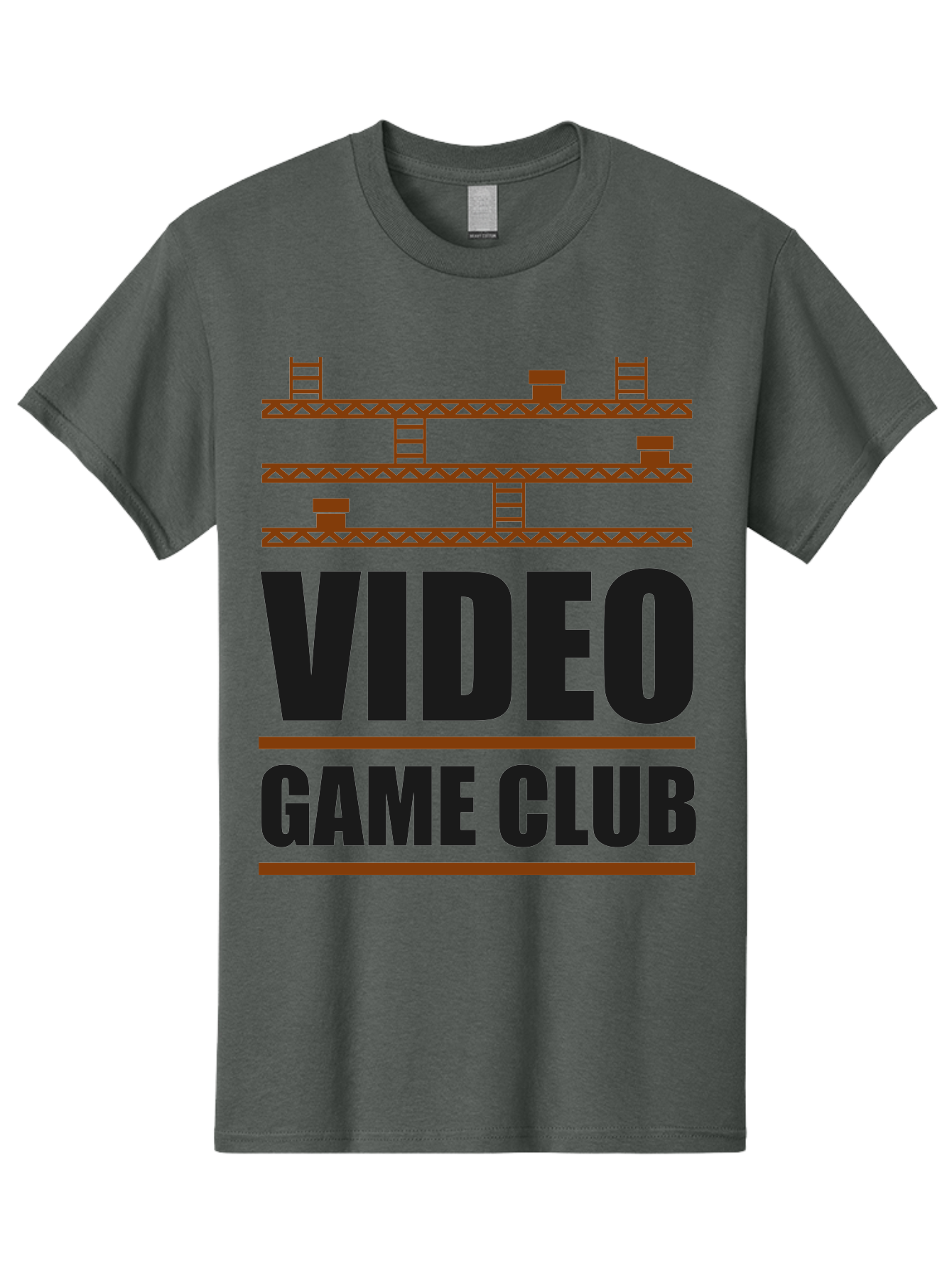 Video-Game-Club Men'S Graphic Tee, 100% Cotton, Comfortable Casual Summer Wear, Machine Washable, Video Game Club, Gaming Community, Retro Gaming, Pixel Art, Ladders, Platforms, Online Gaming Group, Gaming Culture - Aaa665