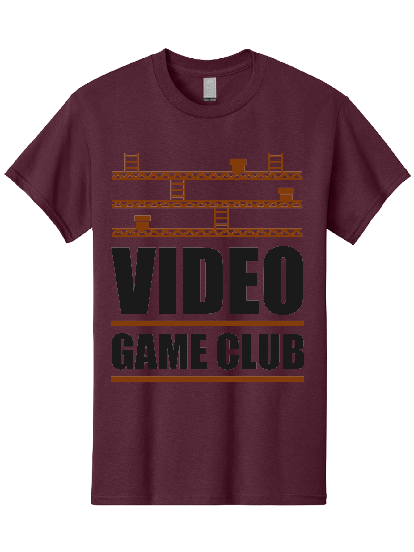 Video-Game-Club Men'S Graphic Tee, 100% Cotton, Comfortable Casual Summer Wear, Machine Washable, Video Game Club, Gaming Community, Retro Gaming, Pixel Art, Ladders, Platforms, Online Gaming Group, Gaming Culture - Aaa665