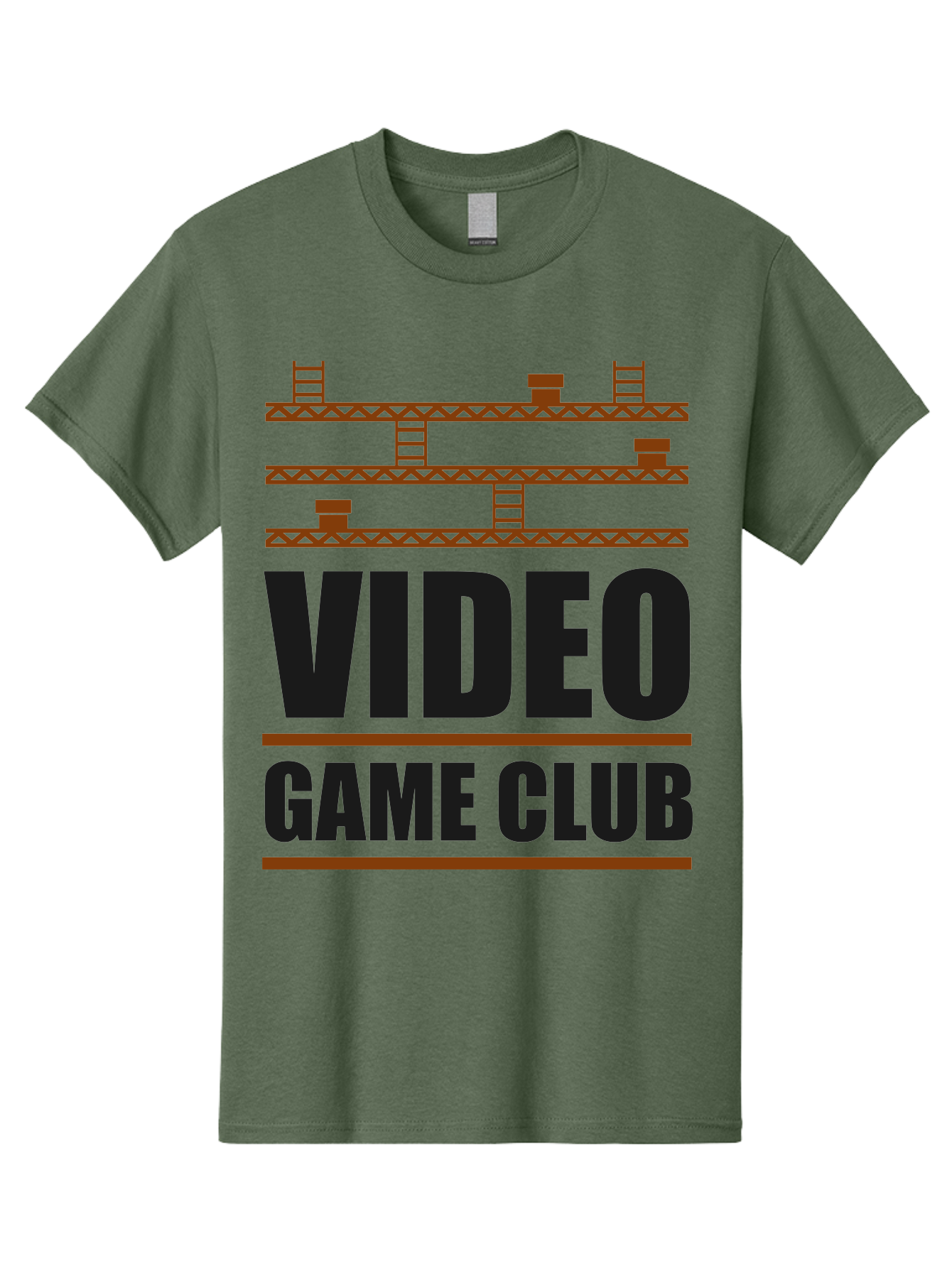 Video-Game-Club Men'S Graphic Tee, 100% Cotton, Comfortable Casual Summer Wear, Machine Washable, Video Game Club, Gaming Community, Retro Gaming, Pixel Art, Ladders, Platforms, Online Gaming Group, Gaming Culture - Aaa665
