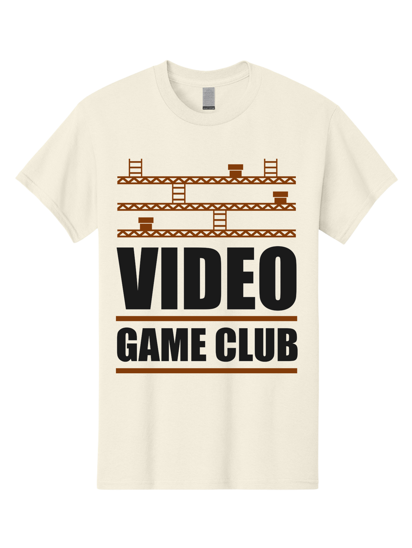 Video-Game-Club Men'S Graphic Tee, 100% Cotton, Comfortable Casual Summer Wear, Machine Washable, Video Game Club, Gaming Community, Retro Gaming, Pixel Art, Ladders, Platforms, Online Gaming Group, Gaming Culture - Aaa665