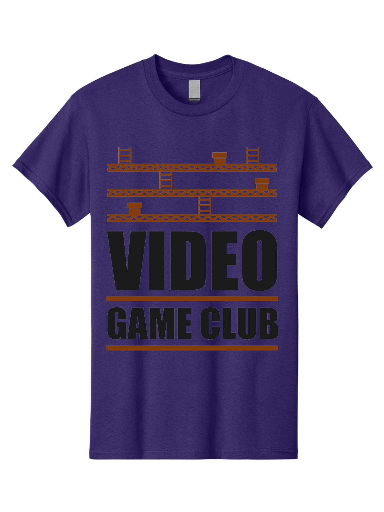 Video-Game-Club Men'S Graphic Tee, 100% Cotton, Comfortable Casual Summer Wear, Machine Washable, Video Game Club, Gaming Community, Retro Gaming, Pixel Art, Ladders, Platforms, Online Gaming Group, Gaming Culture - Aaa665