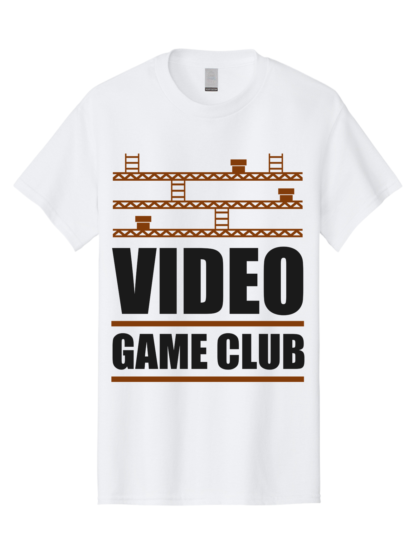 Video-Game-Club Men'S Graphic Tee, 100% Cotton, Comfortable Casual Summer Wear, Machine Washable, Video Game Club, Gaming Community, Retro Gaming, Pixel Art, Ladders, Platforms, Online Gaming Group, Gaming Culture - Aaa665