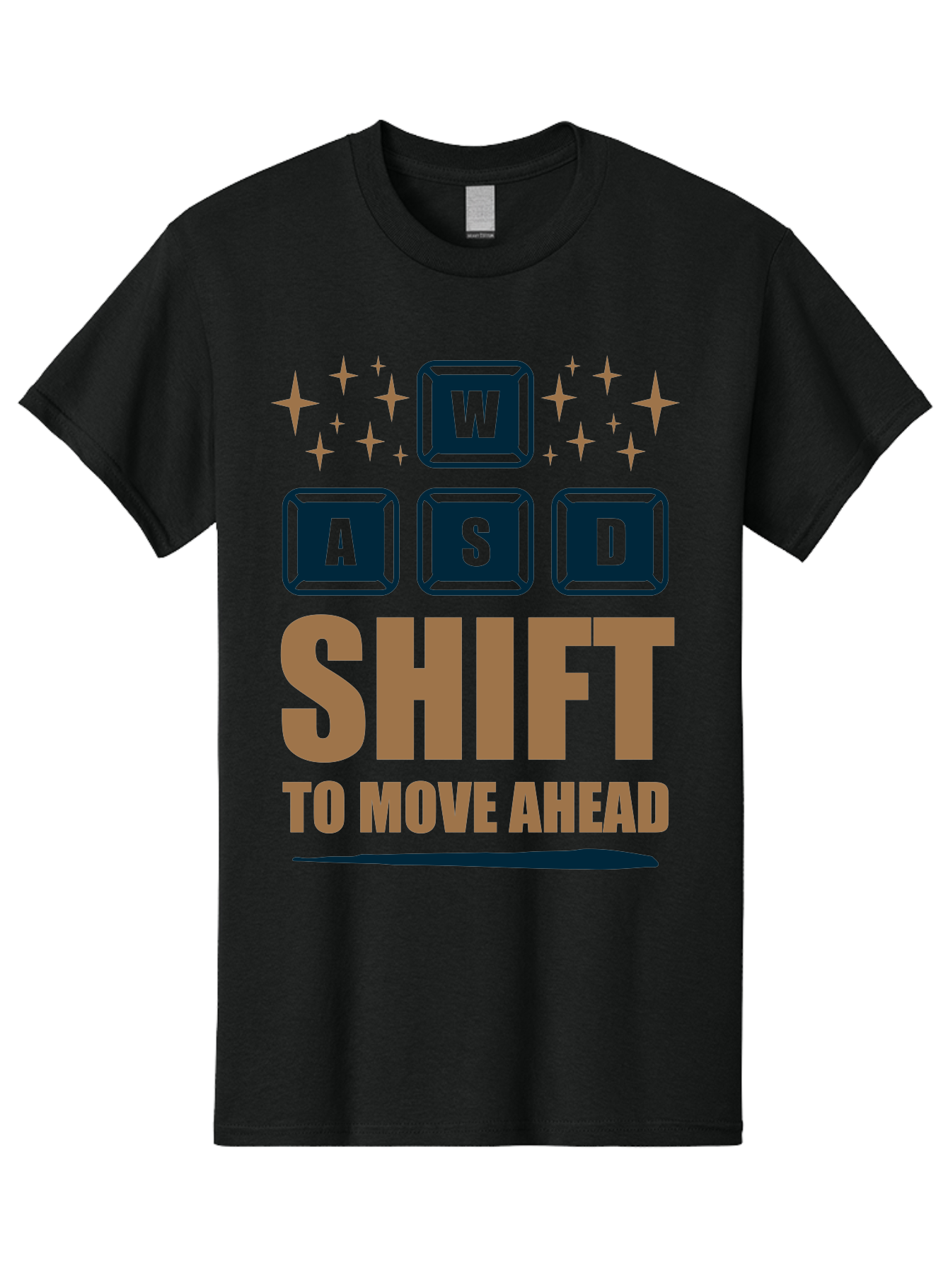Wasd-Shift-To-Move-Ahead Men'S Graphic Tee, 100% Cotton, Comfortable Casual Summer Wear, Machine Washable, Gaming Keyboard Controls, Wasd Keys, Shift Key, Gaming Tips, Move Ahead, Progress, Gaming Movement, Keyboard Shortcuts, Gaming Advice - Aaa667