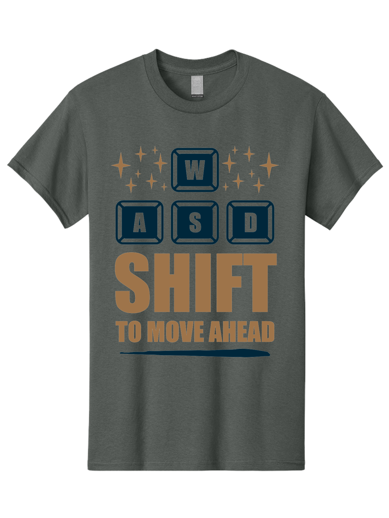 Wasd-Shift-To-Move-Ahead Men'S Graphic Tee, 100% Cotton, Comfortable Casual Summer Wear, Machine Washable, Gaming Keyboard Controls, Wasd Keys, Shift Key, Gaming Tips, Move Ahead, Progress, Gaming Movement, Keyboard Shortcuts, Gaming Advice - Aaa667