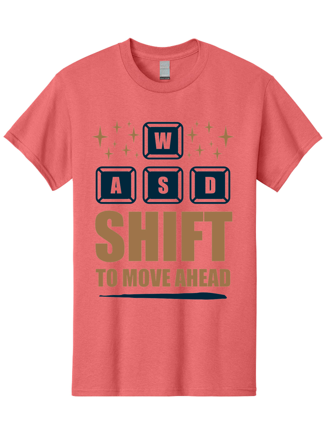 Wasd-Shift-To-Move-Ahead Men'S Graphic Tee, 100% Cotton, Comfortable Casual Summer Wear, Machine Washable, Gaming Keyboard Controls, Wasd Keys, Shift Key, Gaming Tips, Move Ahead, Progress, Gaming Movement, Keyboard Shortcuts, Gaming Advice - Aaa667