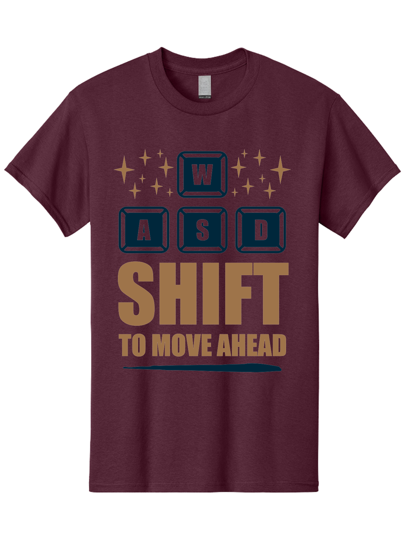 Wasd-Shift-To-Move-Ahead Men'S Graphic Tee, 100% Cotton, Comfortable Casual Summer Wear, Machine Washable, Gaming Keyboard Controls, Wasd Keys, Shift Key, Gaming Tips, Move Ahead, Progress, Gaming Movement, Keyboard Shortcuts, Gaming Advice - Aaa667