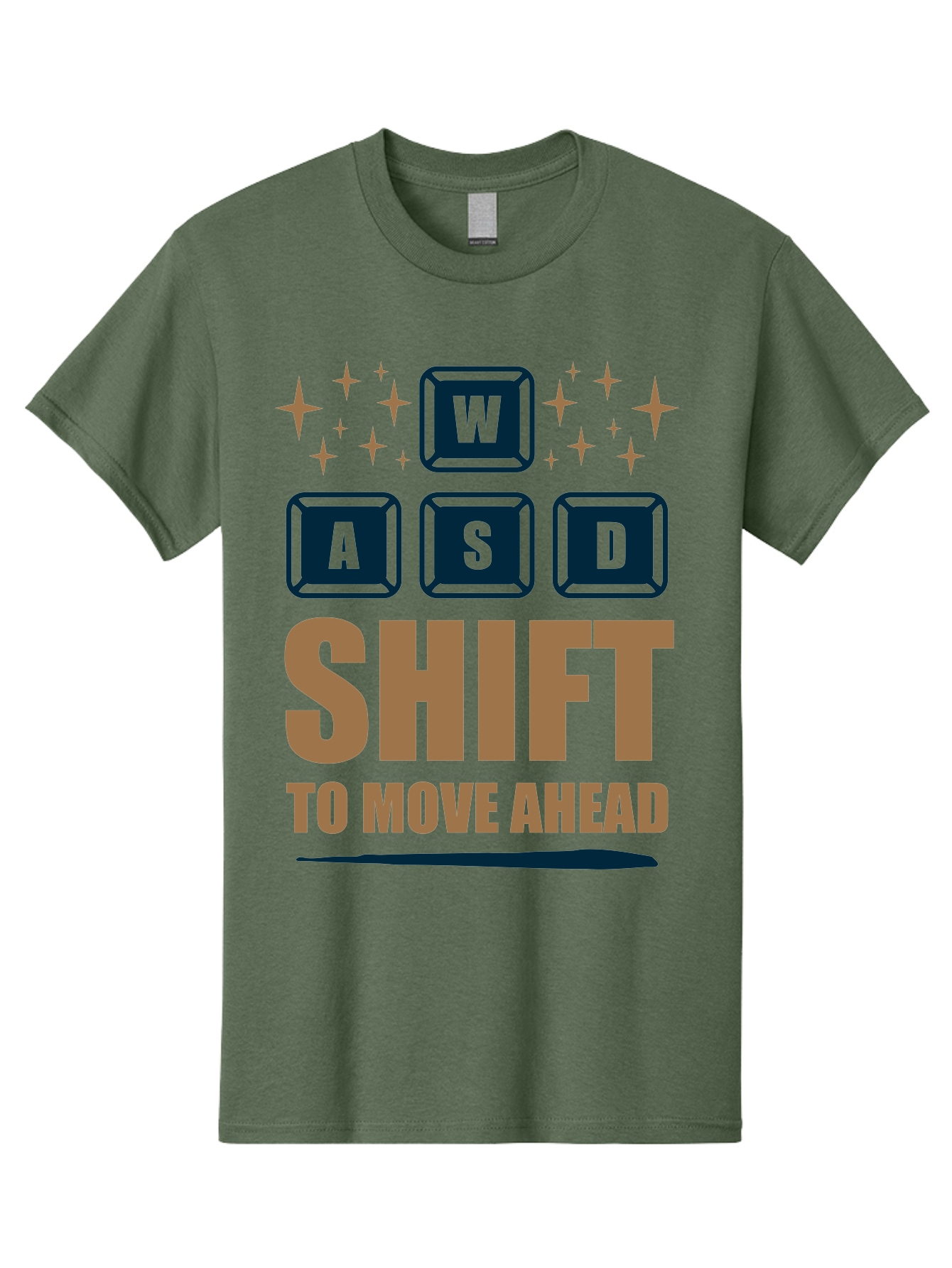 Wasd-Shift-To-Move-Ahead Men'S Graphic Tee, 100% Cotton, Comfortable Casual Summer Wear, Machine Washable, Gaming Keyboard Controls, Wasd Keys, Shift Key, Gaming Tips, Move Ahead, Progress, Gaming Movement, Keyboard Shortcuts, Gaming Advice - Aaa667