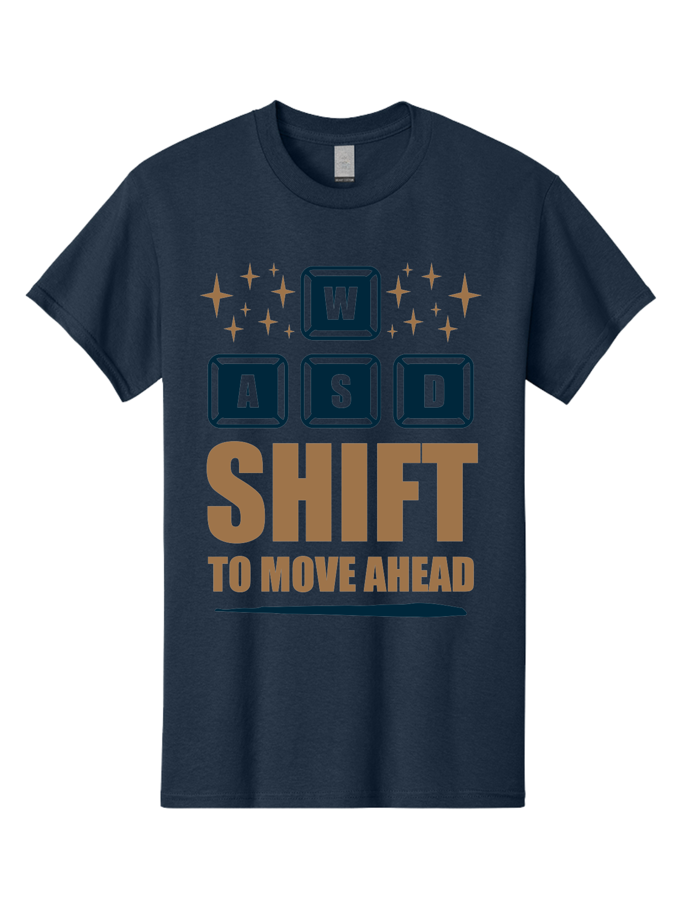 Wasd-Shift-To-Move-Ahead Men'S Graphic Tee, 100% Cotton, Comfortable Casual Summer Wear, Machine Washable, Gaming Keyboard Controls, Wasd Keys, Shift Key, Gaming Tips, Move Ahead, Progress, Gaming Movement, Keyboard Shortcuts, Gaming Advice - Aaa667