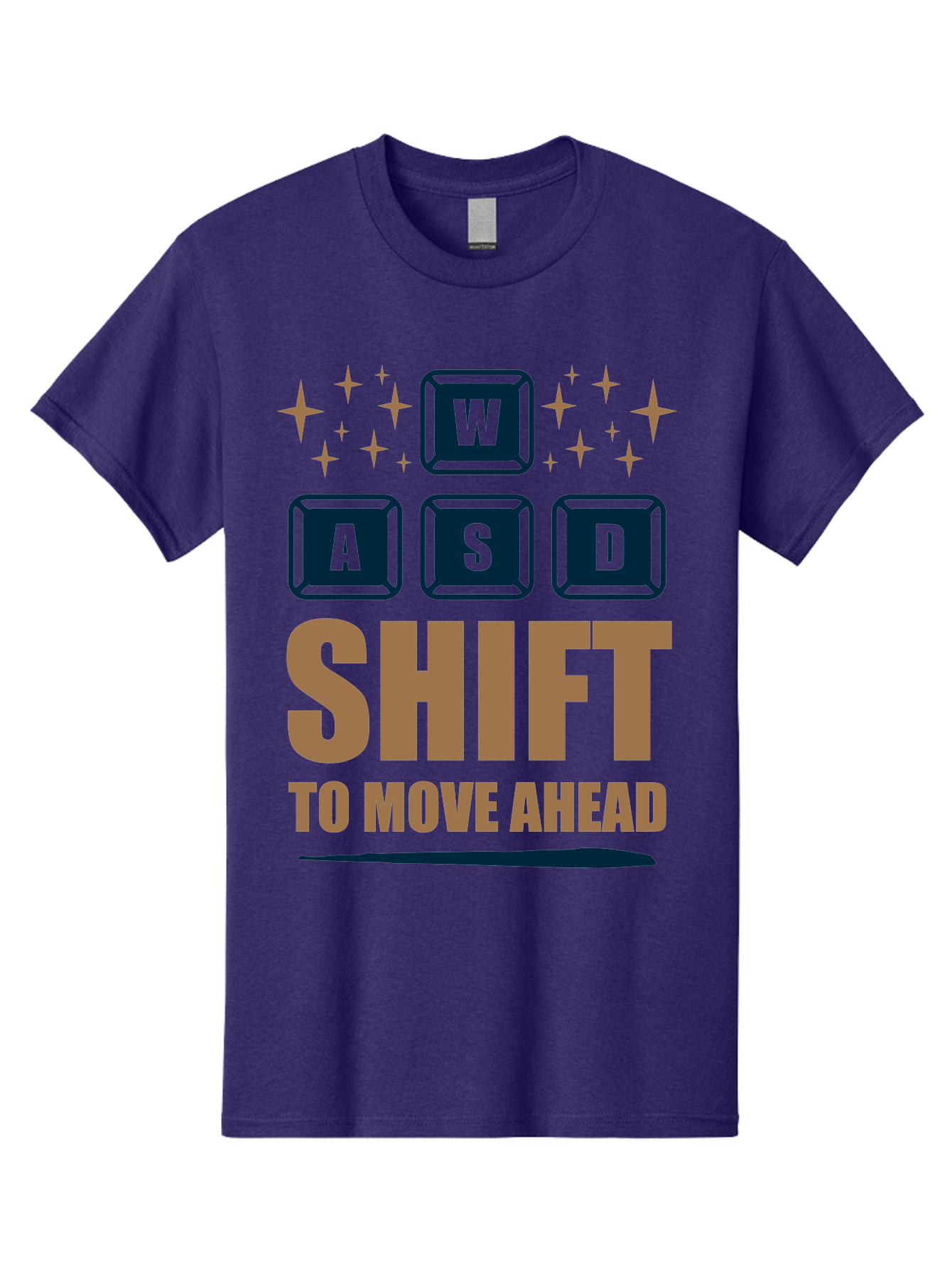 Wasd-Shift-To-Move-Ahead Men'S Graphic Tee, 100% Cotton, Comfortable Casual Summer Wear, Machine Washable, Gaming Keyboard Controls, Wasd Keys, Shift Key, Gaming Tips, Move Ahead, Progress, Gaming Movement, Keyboard Shortcuts, Gaming Advice - Aaa667