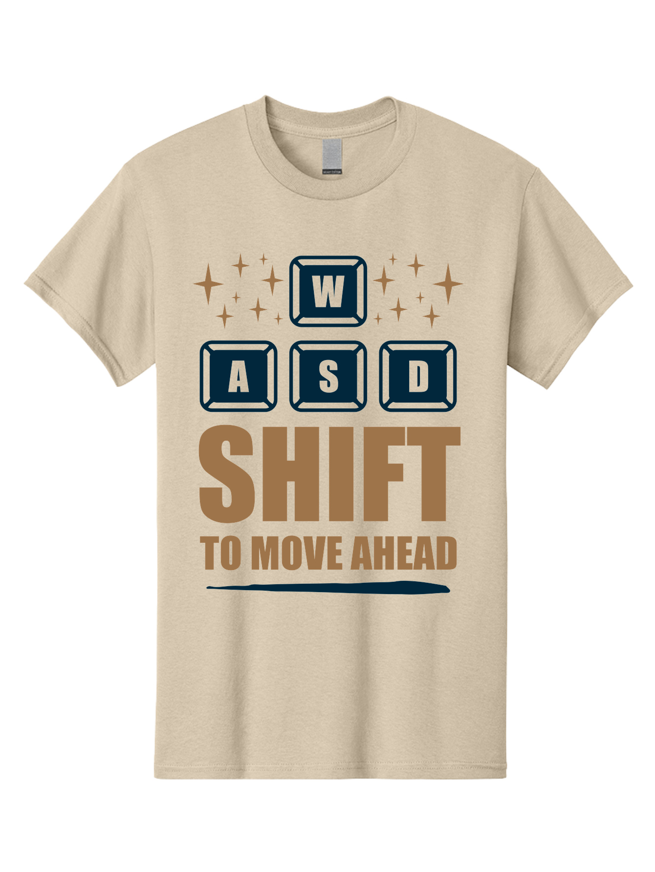 Wasd-Shift-To-Move-Ahead Men'S Graphic Tee, 100% Cotton, Comfortable Casual Summer Wear, Machine Washable, Gaming Keyboard Controls, Wasd Keys, Shift Key, Gaming Tips, Move Ahead, Progress, Gaming Movement, Keyboard Shortcuts, Gaming Advice - Aaa667