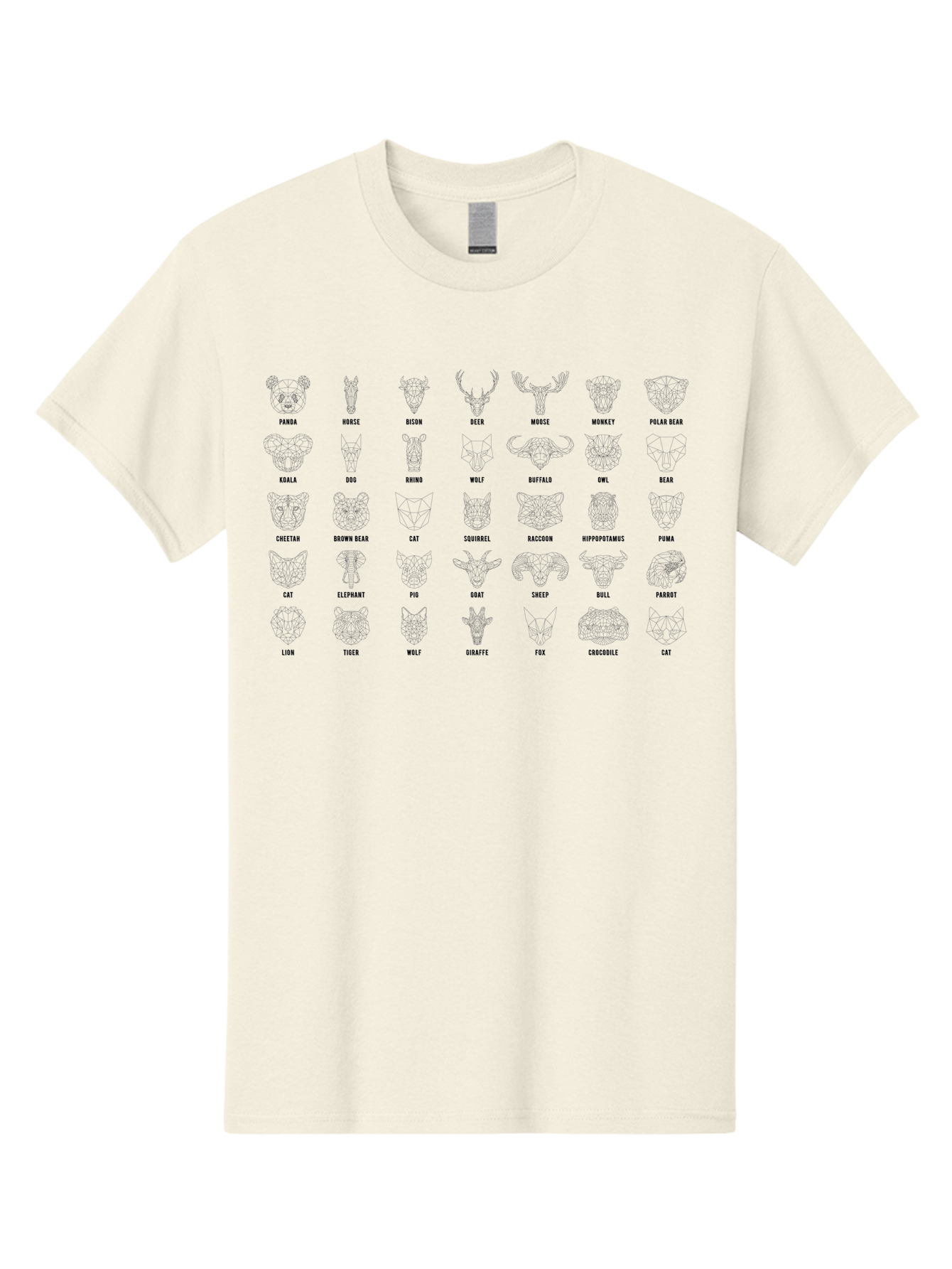 Animal-Silhouettes Men'S Graphic Tee, 100% Cotton, Comfortable Casual Summer Wear, Machine Washable, Animal Heads, Wildlife Illustrations, Mammal Faces, Fauna Silhouettes, Animal Profiles, Zoological Graphics, Wildlife Art, Animal Designs, - Aaa669