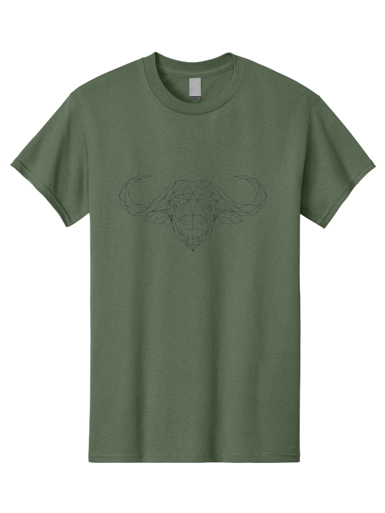 geometric bull head, minimalist design, modern art, low poly style, black outline, abstract animal, futuristic illustration, bull face