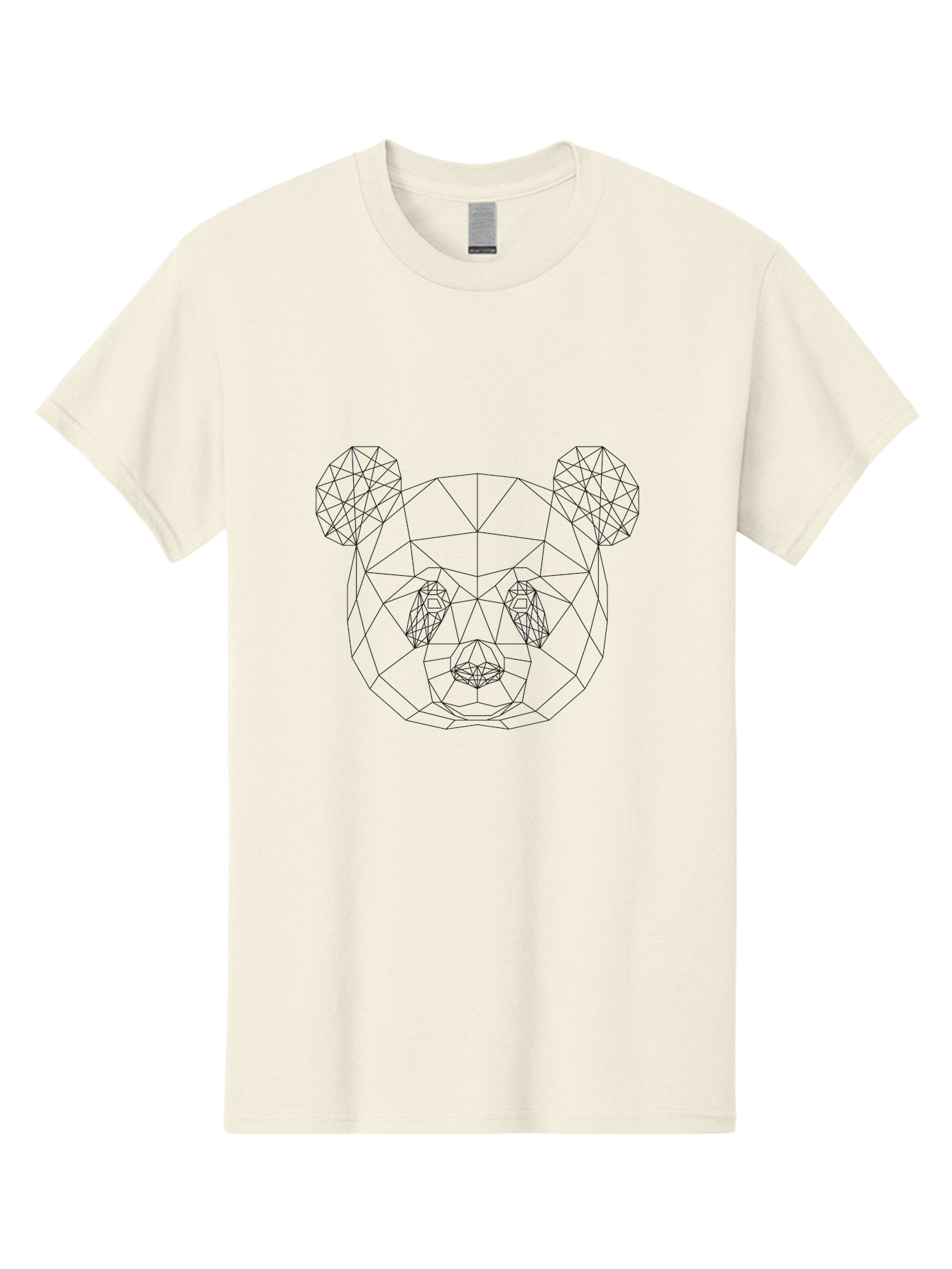 Geometric-Bear-Face Men'S Graphic Tee, 100% Cotton, Comfortable Casual Summer Wear, Machine Washable, Low Poly Bear, Geometric Art, Modern Design, Wireframe Style, Abstract Animal, Digital Illustration, Futuristic Graphics, - Aaa680