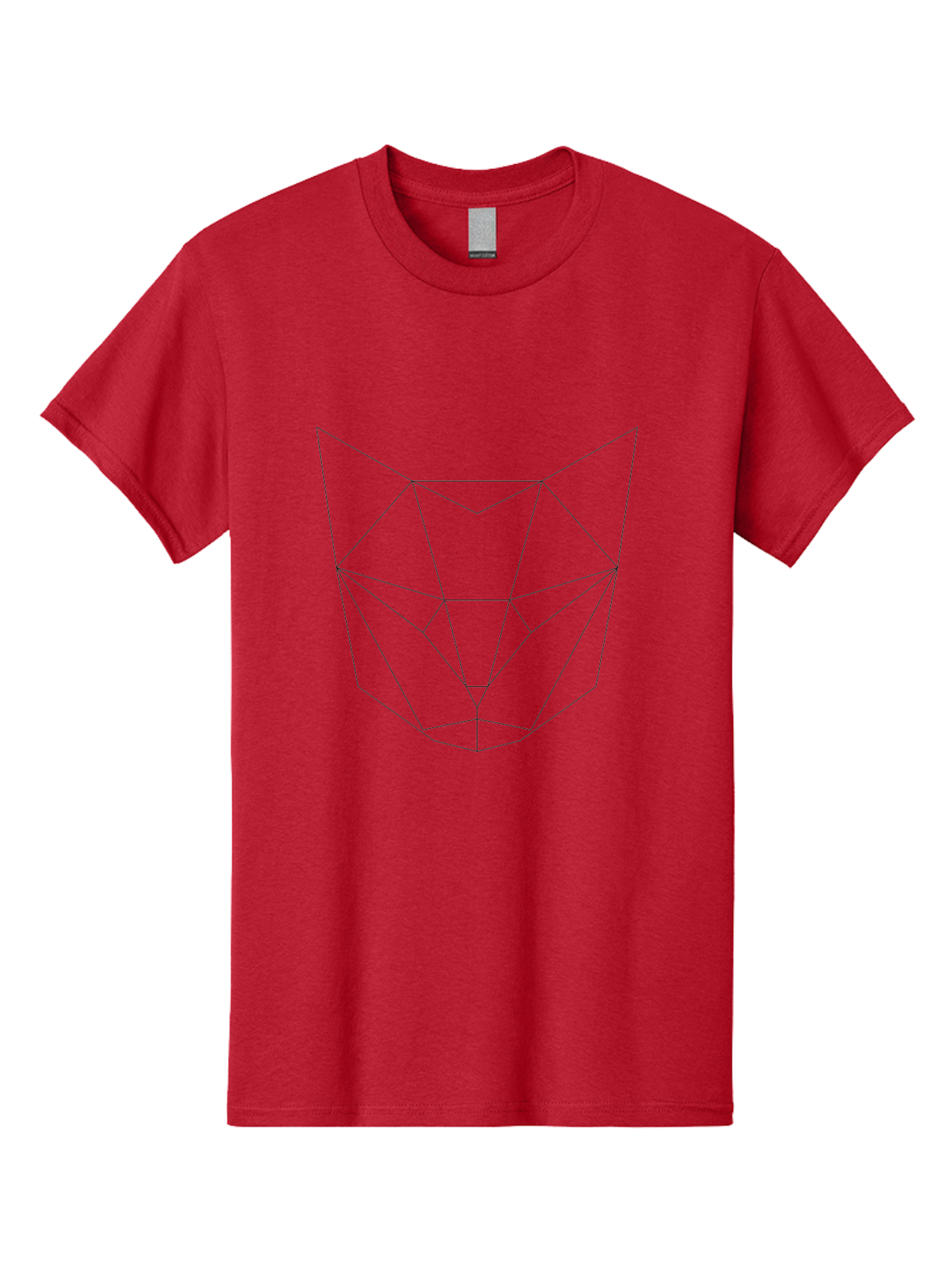 geometric wolf head, low poly art, minimalist design, black lines, polygonal shape, modern digital art, abstract animal illustration, futuristic style