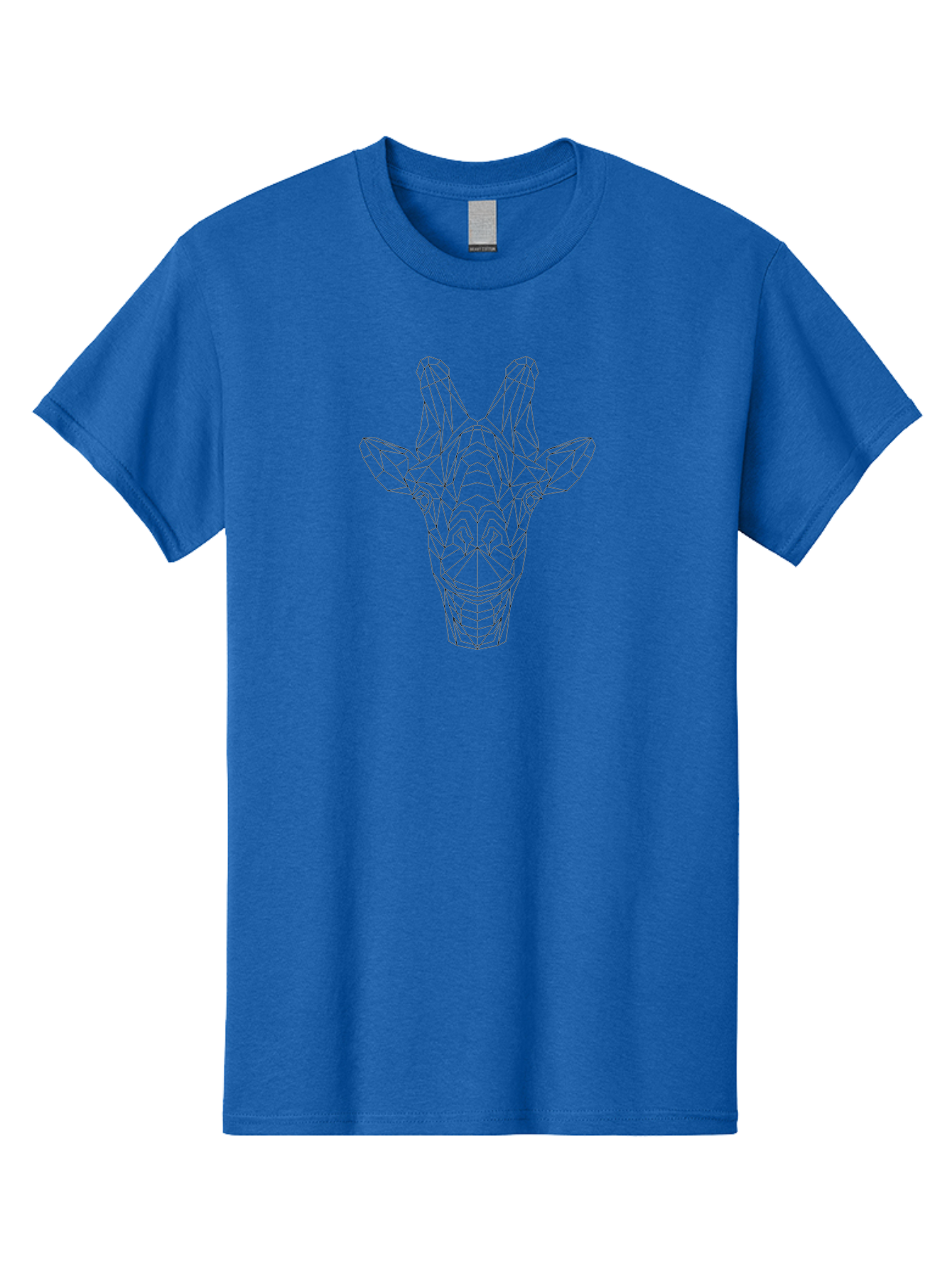 Geometric-Giraffe-Head Men'S Graphic Tee, 100% Cotton, Comfortable Casual Summer Wear, Machine Washable, Low Poly Giraffe Head, Geometric Art, Modern Design, Animal Portrait, Wireframe Style, Minimalist Illustration, Giraffe Illustration, - Aaa699
