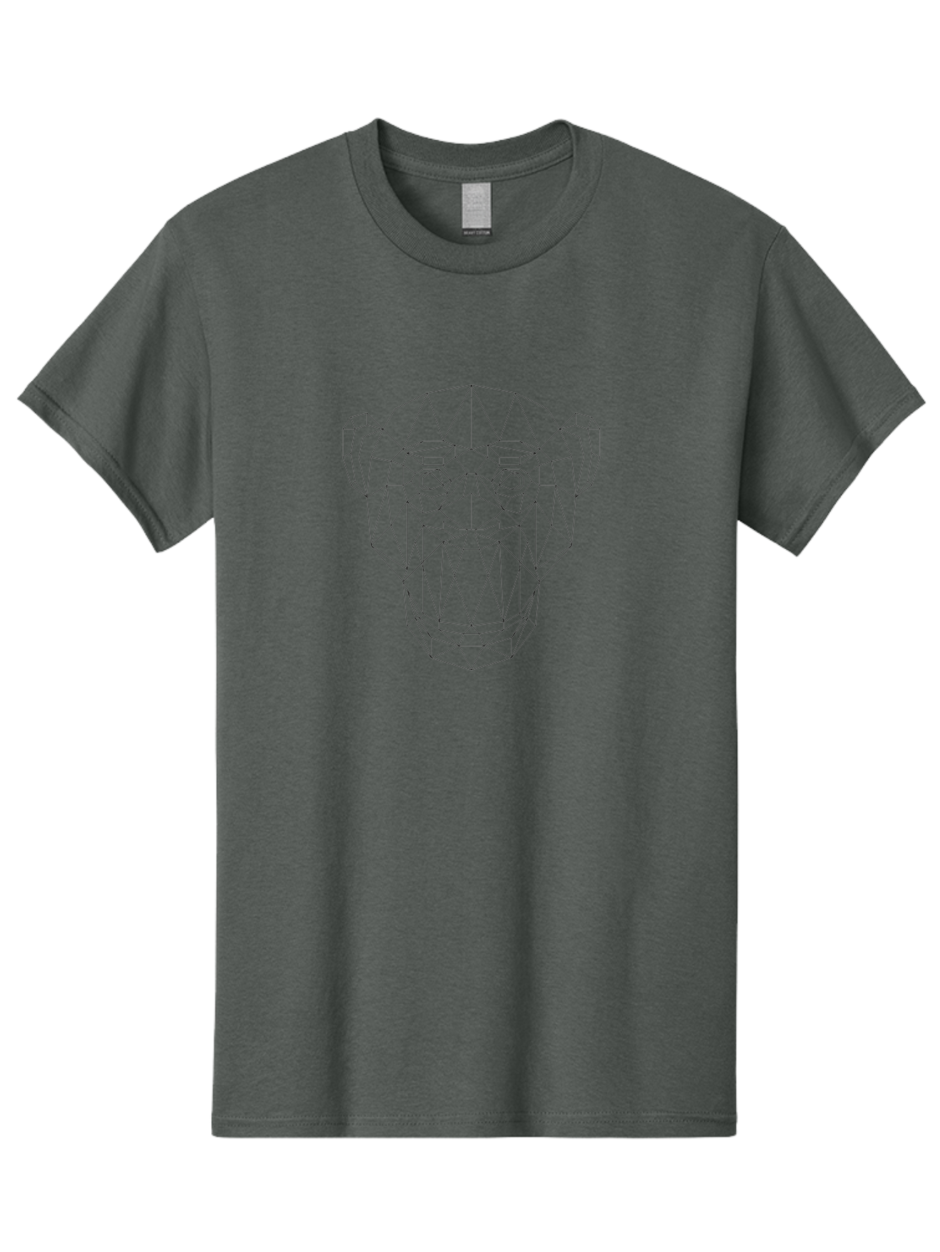 Geometric-Monkey-Face Men'S Graphic Tee, 100% Cotton, Comfortable Casual Summer Wear, Machine Washable, Geometric Art, Monkey Face, Low Poly, Wireframe Design, Abstract Animal, Modern Illustration, Minimalist Style, Digital Artwork, - Aaa705