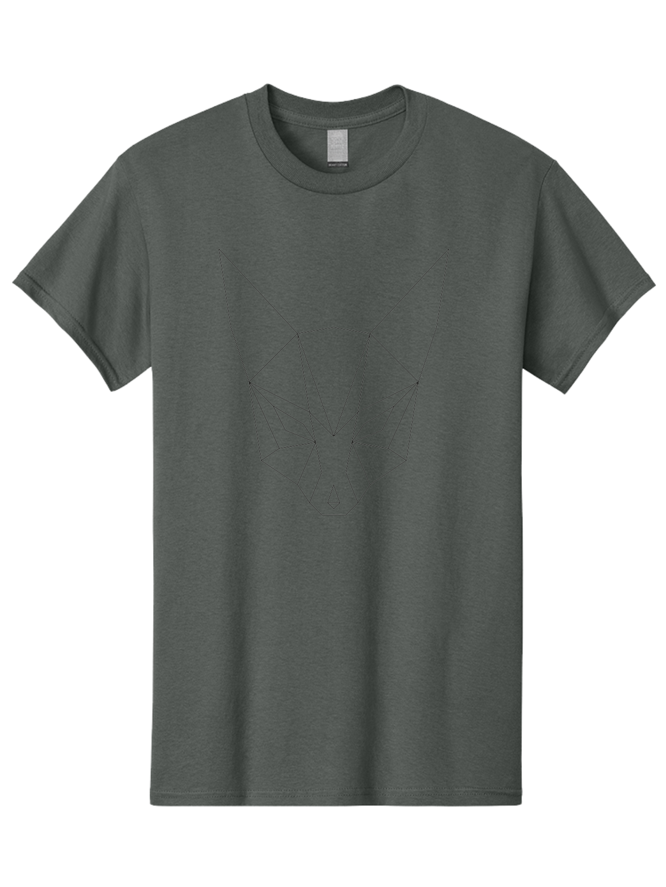 Geometric-Wolf-Head-1 Men'S Graphic Tee, 100% Cotton, Comfortable Casual Summer Wear, Machine Washable, Geometric Wolf, Low Poly Art, Modern Design, Minimalist Style, Wolf Face, Abstract Animal, Futuristic Graphics, Digital Illustration, -  Aaa713