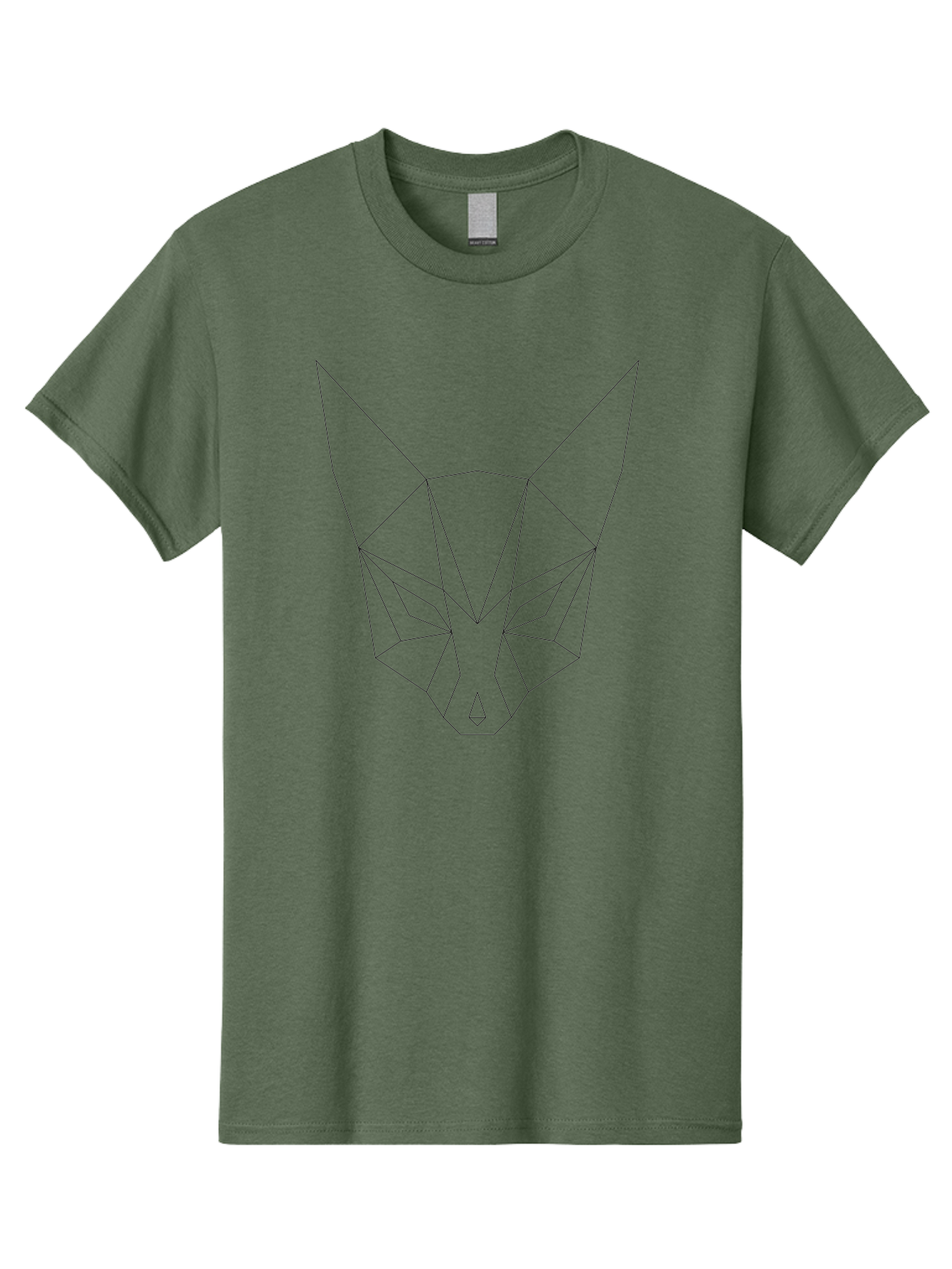 Geometric-Wolf-Head-1 Men'S Graphic Tee, 100% Cotton, Comfortable Casual Summer Wear, Machine Washable, Geometric Wolf, Low Poly Art, Modern Design, Minimalist Style, Wolf Face, Abstract Animal, Futuristic Graphics, Digital Illustration, -  Aaa713