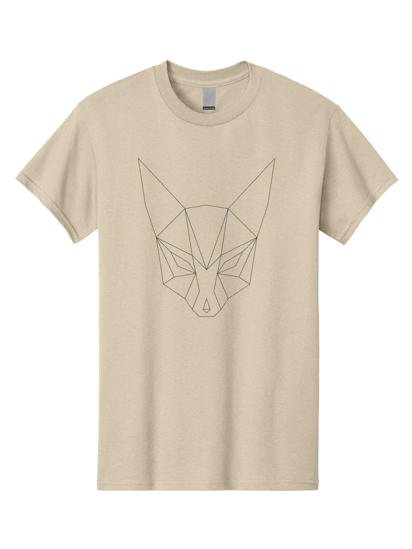 Geometric-Wolf-Head-1 Men'S Graphic Tee, 100% Cotton, Comfortable Casual Summer Wear, Machine Washable, Geometric Wolf, Low Poly Art, Modern Design, Minimalist Style, Wolf Face, Abstract Animal, Futuristic Graphics, Digital Illustration, -  Aaa713