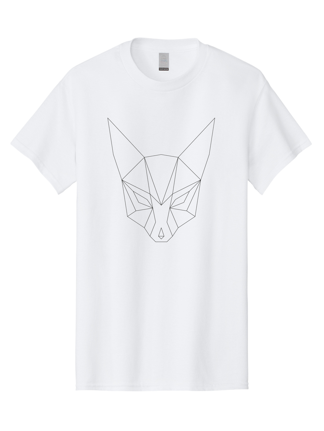 Geometric-Wolf-Head-1 Men'S Graphic Tee, 100% Cotton, Comfortable Casual Summer Wear, Machine Washable, Geometric Wolf, Low Poly Art, Modern Design, Minimalist Style, Wolf Face, Abstract Animal, Futuristic Graphics, Digital Illustration, -  Aaa713