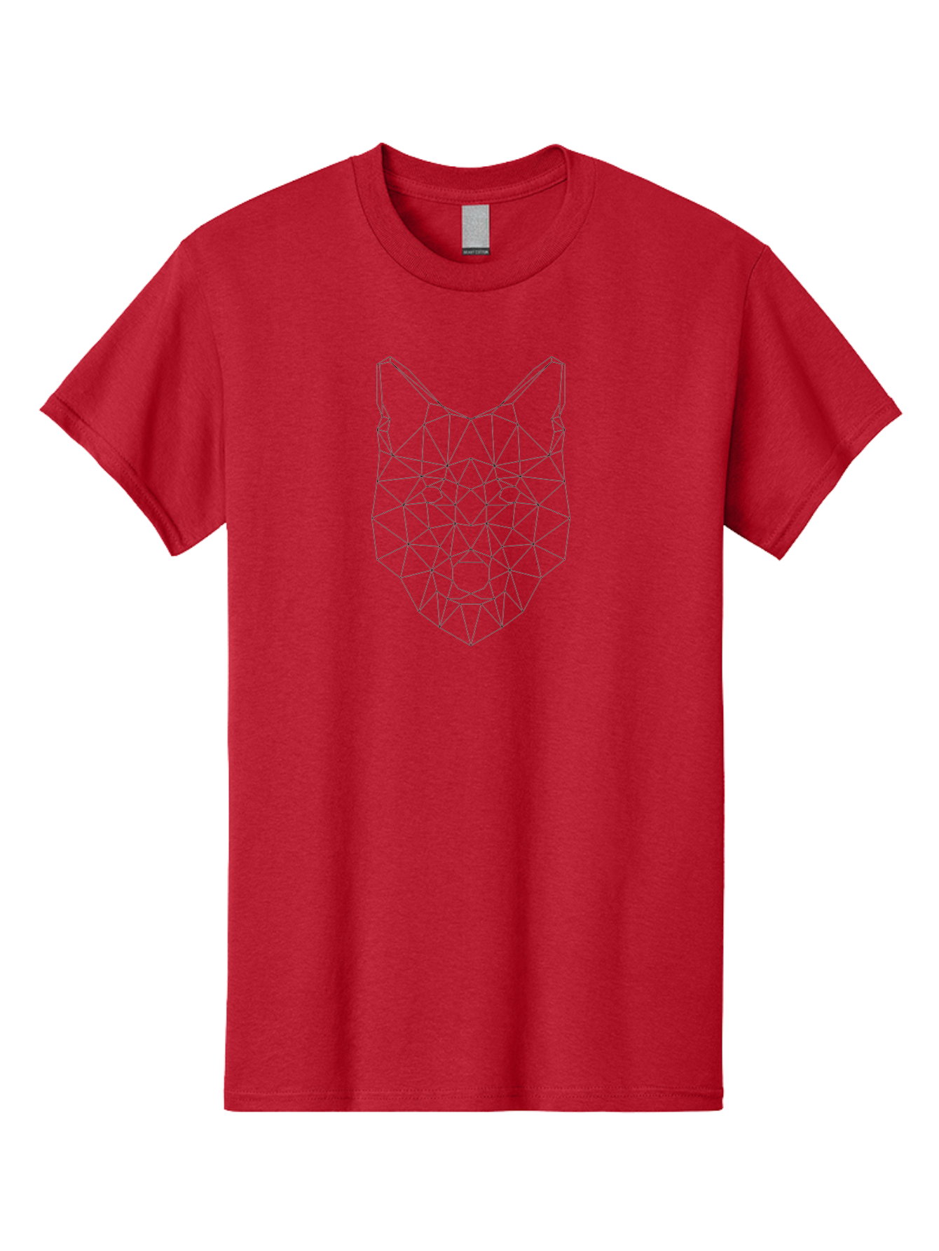 geometric wolf, wolf head, modern art, low poly, minimalist design, animal face, futuristic style, polygon art, wireframe