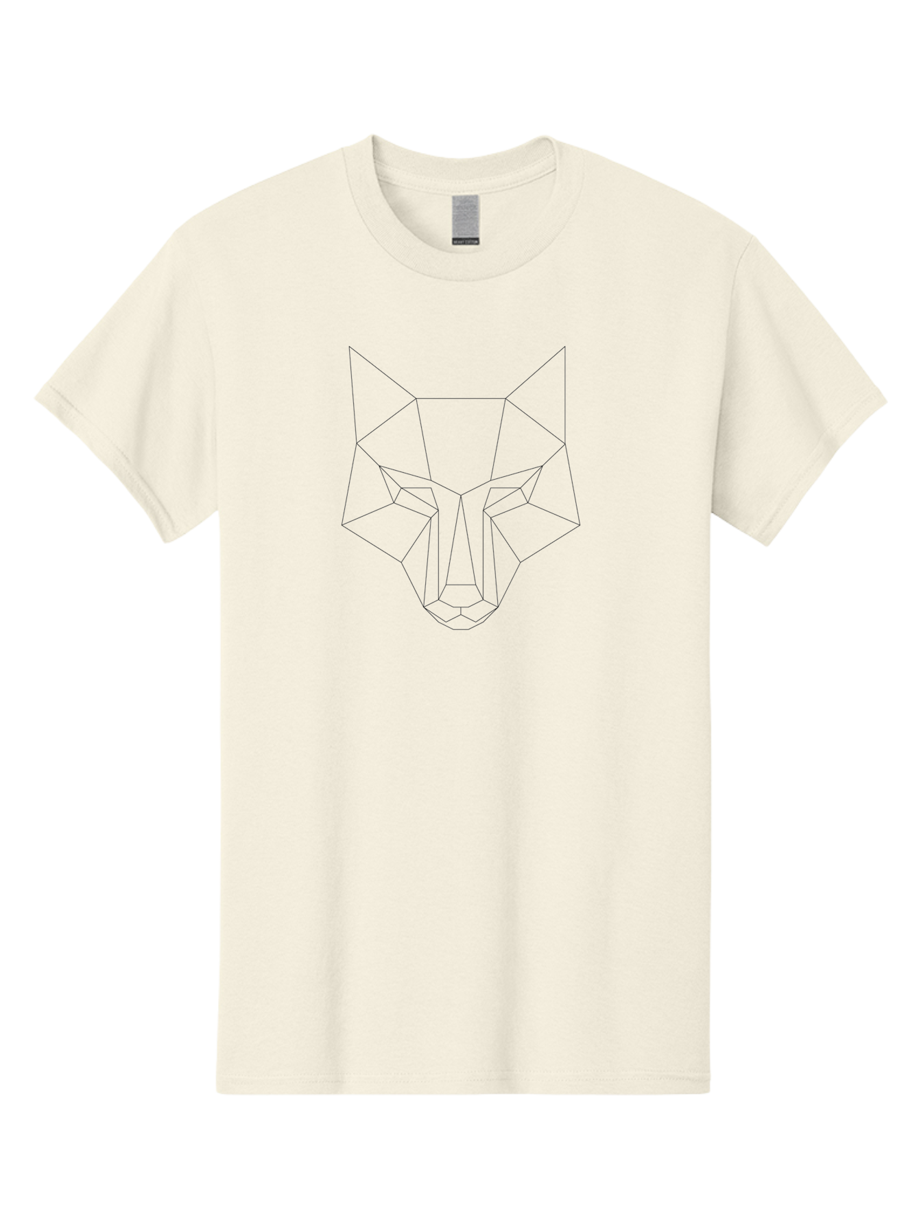 Geometric-Wolf-Head-3 Men'S Graphic Tee, 100% Cotton, Comfortable Casual Summer Wear, Machine Washable, Geometric Wolf, Low Poly Art, Modern Design, Minimalist Style, Black And White, Abstract Animal, Sharp Lines, Angular Shapes, - Aaa715